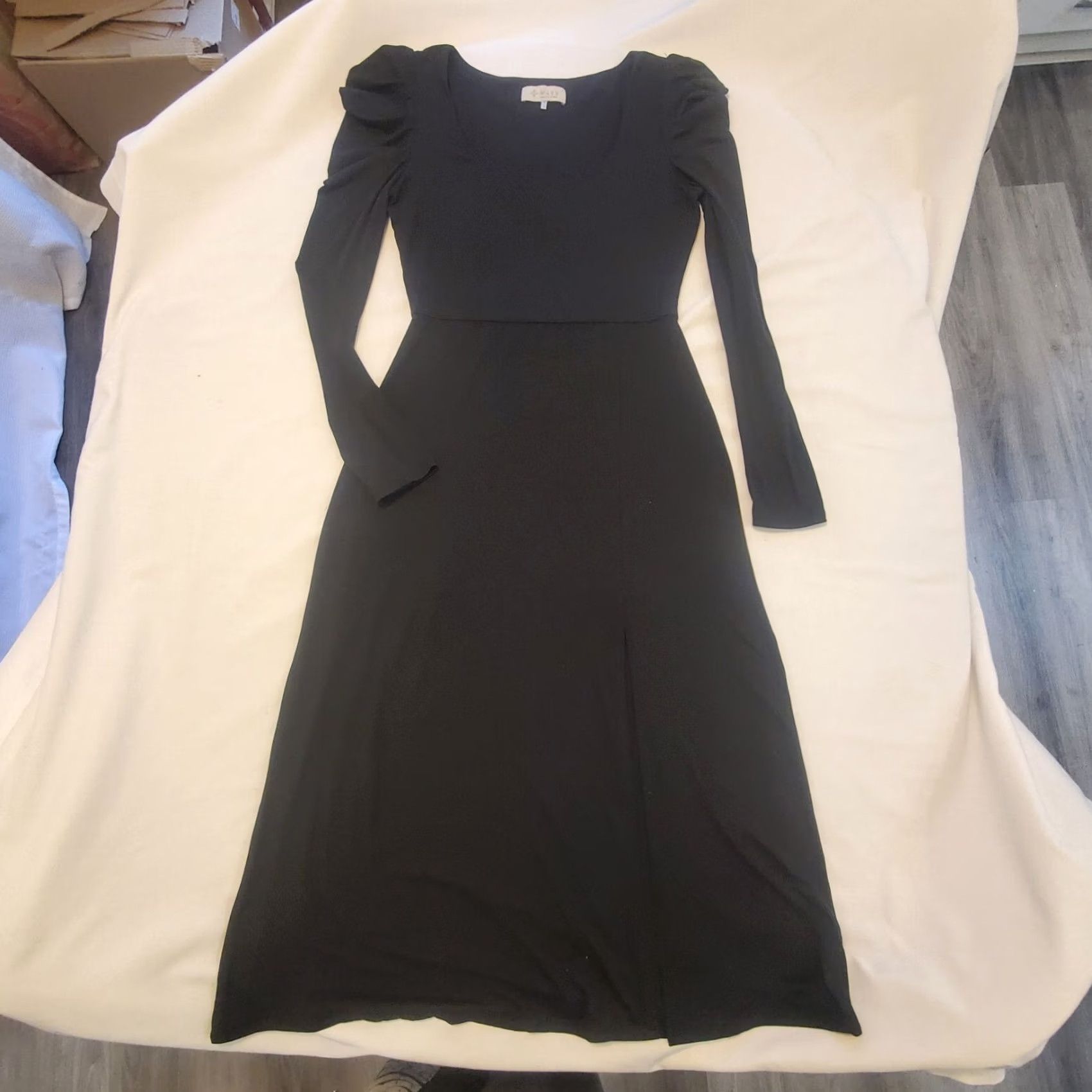 Vintage WAYF Maxi Long Sleeve Dress Sz Sm Black Puff Witchy Peasant Goth Soft Size S / US 4 / IT 40 - 6 Thumbnail