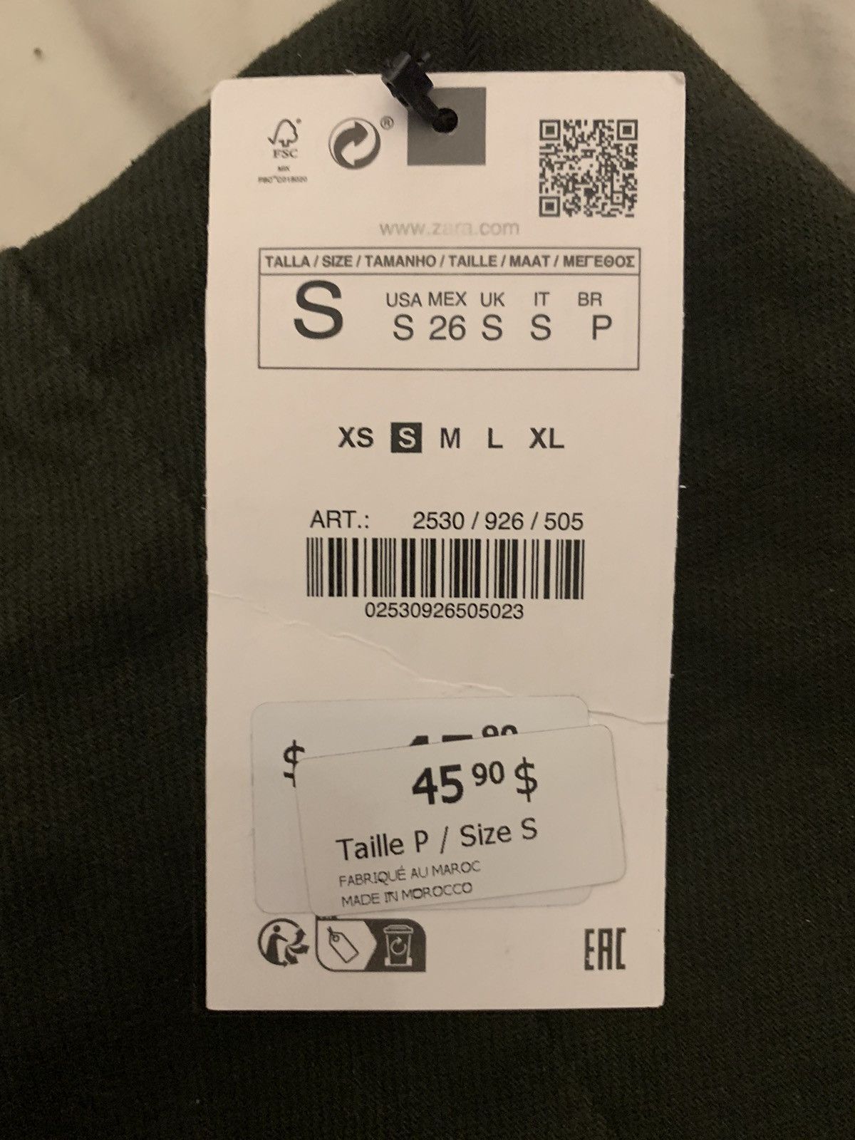 Zara NEW Zara Dark Green Denim Mini ‘Skort’ Y2K Style Size 27" / US 4 / IT 40 - 14 Thumbnail