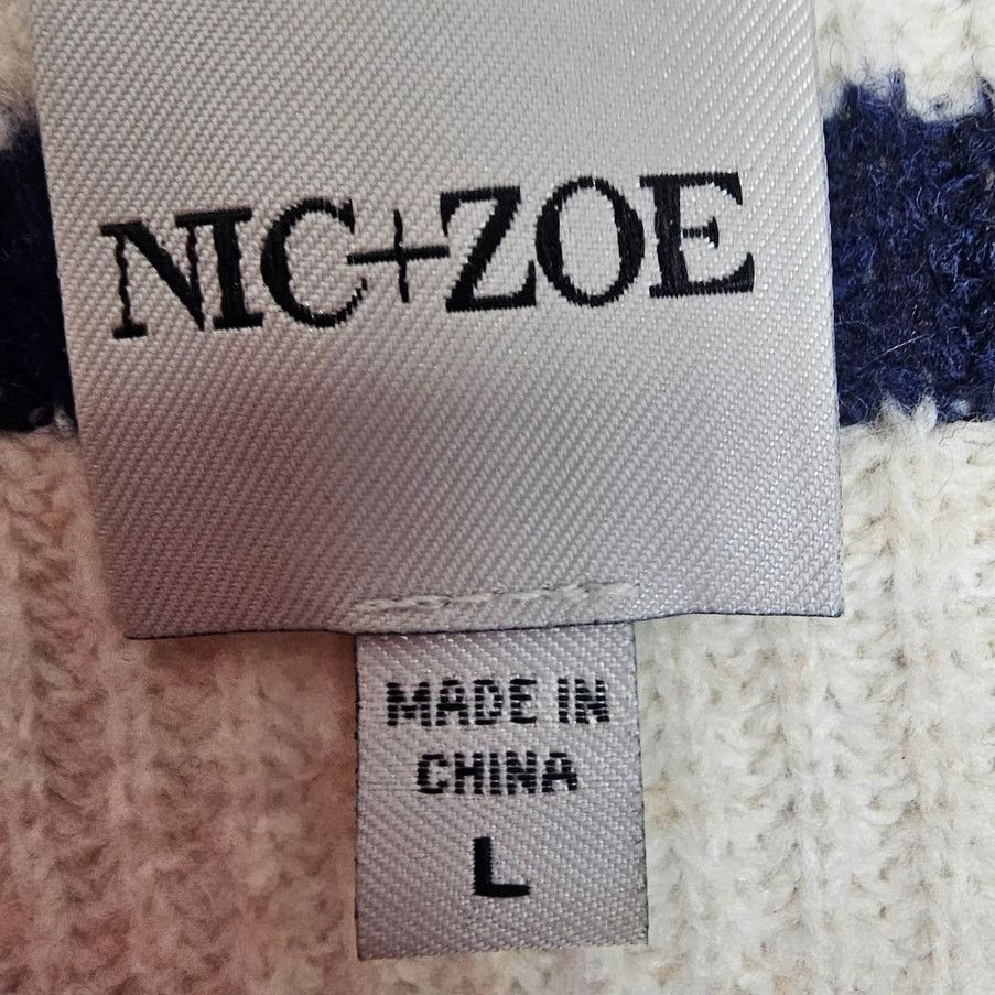 NIC+ZOE Nic+ Zoe Womens Sailors Stripe Full Zip Cardigan Sweater L Size L / US 10 / IT 46 - 7 Thumbnail