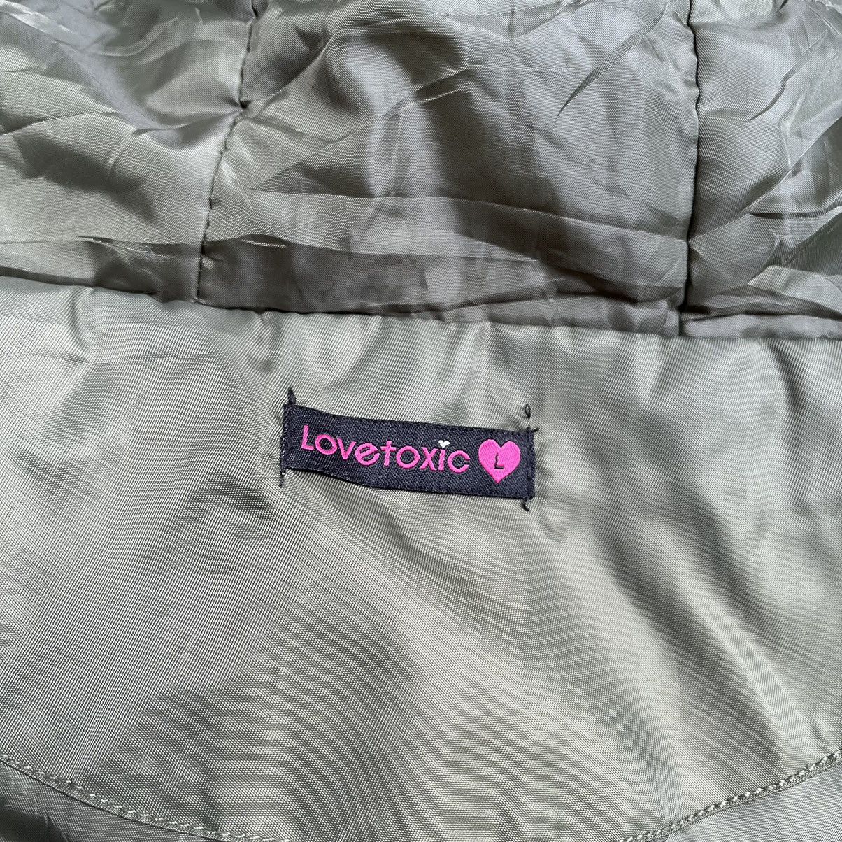 If Six Was Nine Y2K Bomber Jacket Love Toxic Japan Fur Faux Hooded Size L / US 10 / IT 46 - 11 Thumbnail