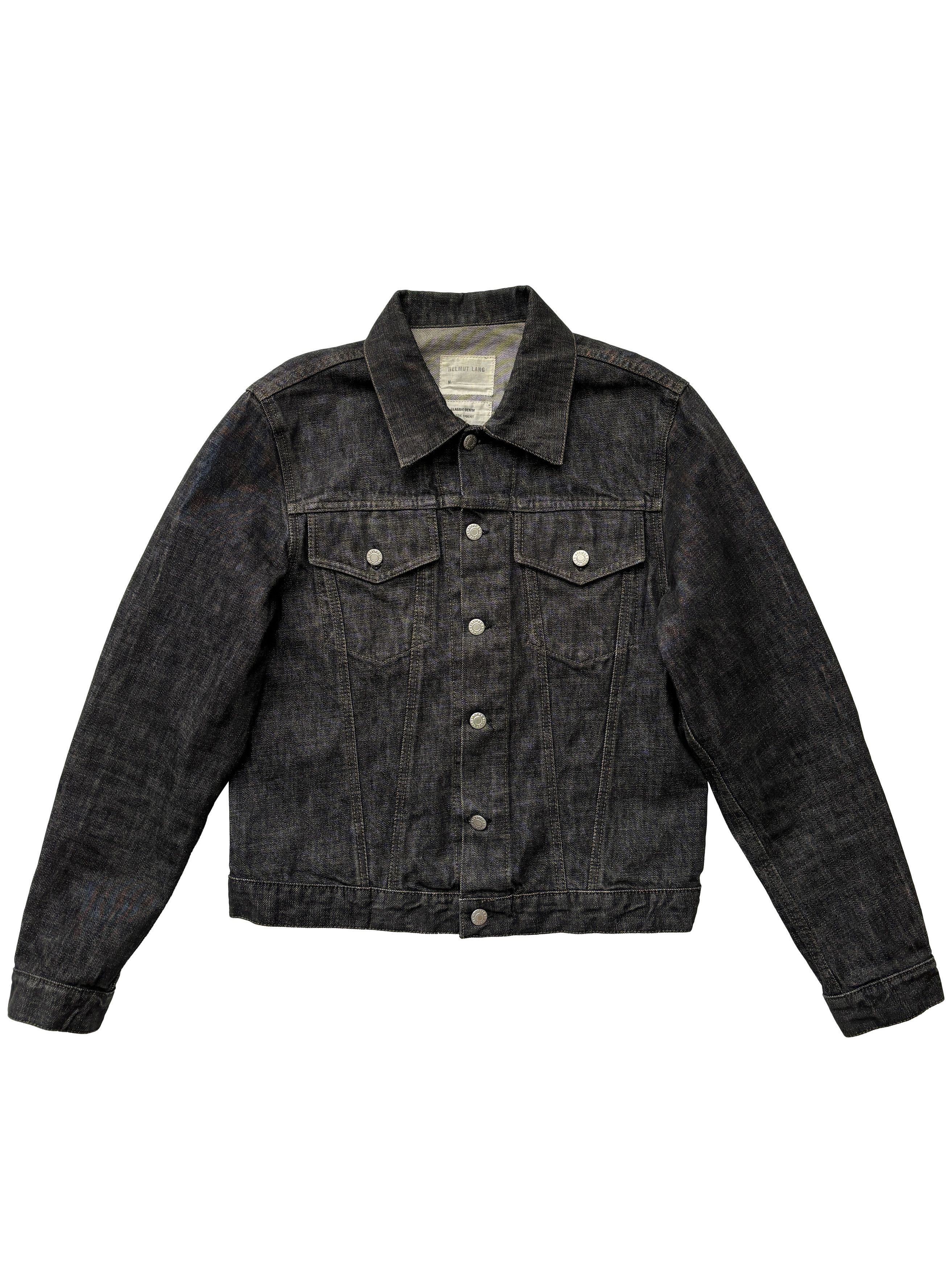 Helmut Lang Helmut Lang 1999 coated black denim jacket | Grailed