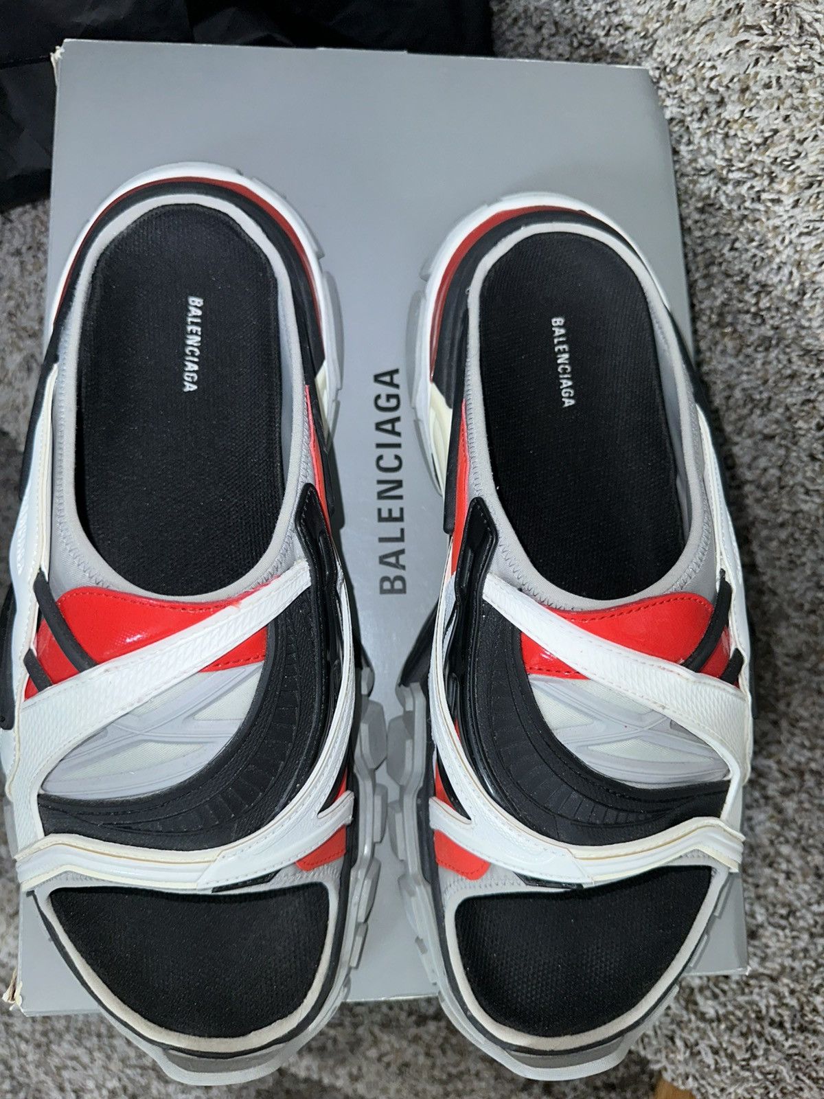 Balenciaga Balenciaga Track Sandals White/Red Size 13 Size US 13 / EU 46 - 4 Thumbnail