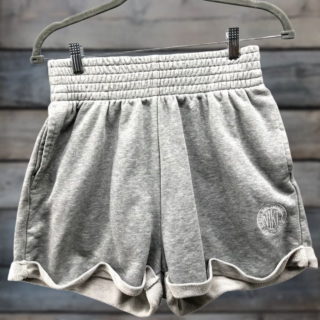 Nike Nike Sportswear Phoenix Fleece Sweat Shorts Womens S Gray High Rise Roll Cuff Size 28" / US 6 / IT 42 - 1 Thumbnail