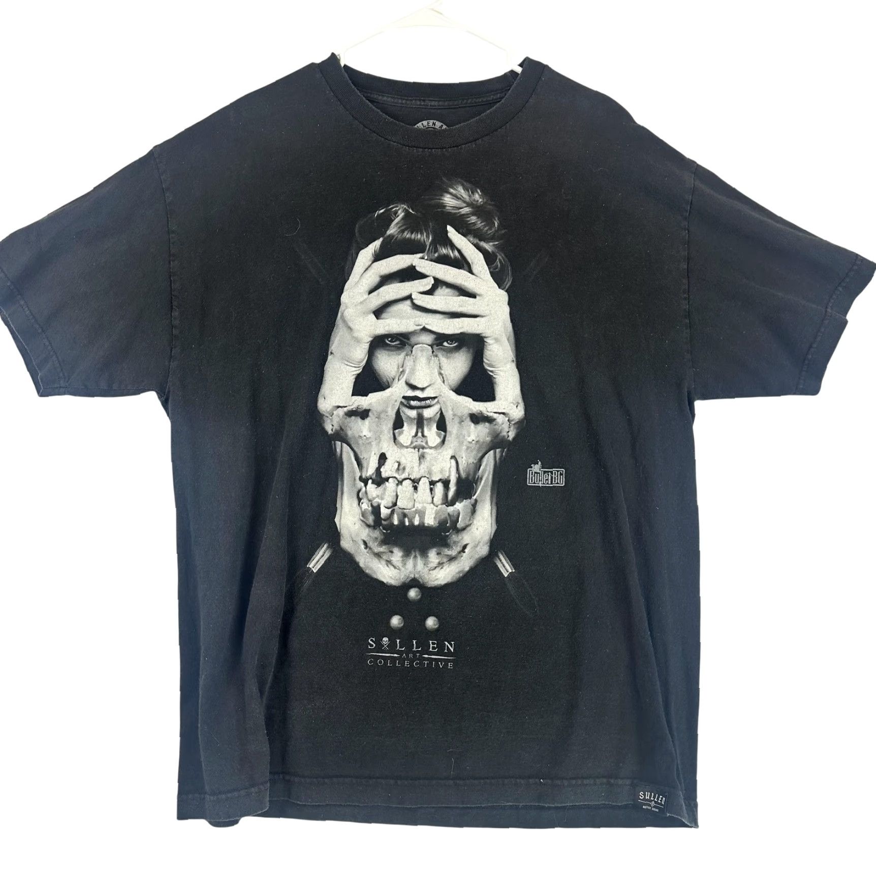 Vintage Sullen Art Collective Shirt Mens XL Skull Graphic Tattoo Artist Series ButlerBG Black Crew Neck Short Sleeve Graphic Print 90s Gothic Mens Size US XL / EU 56 / 4 - 2 Thumbnail