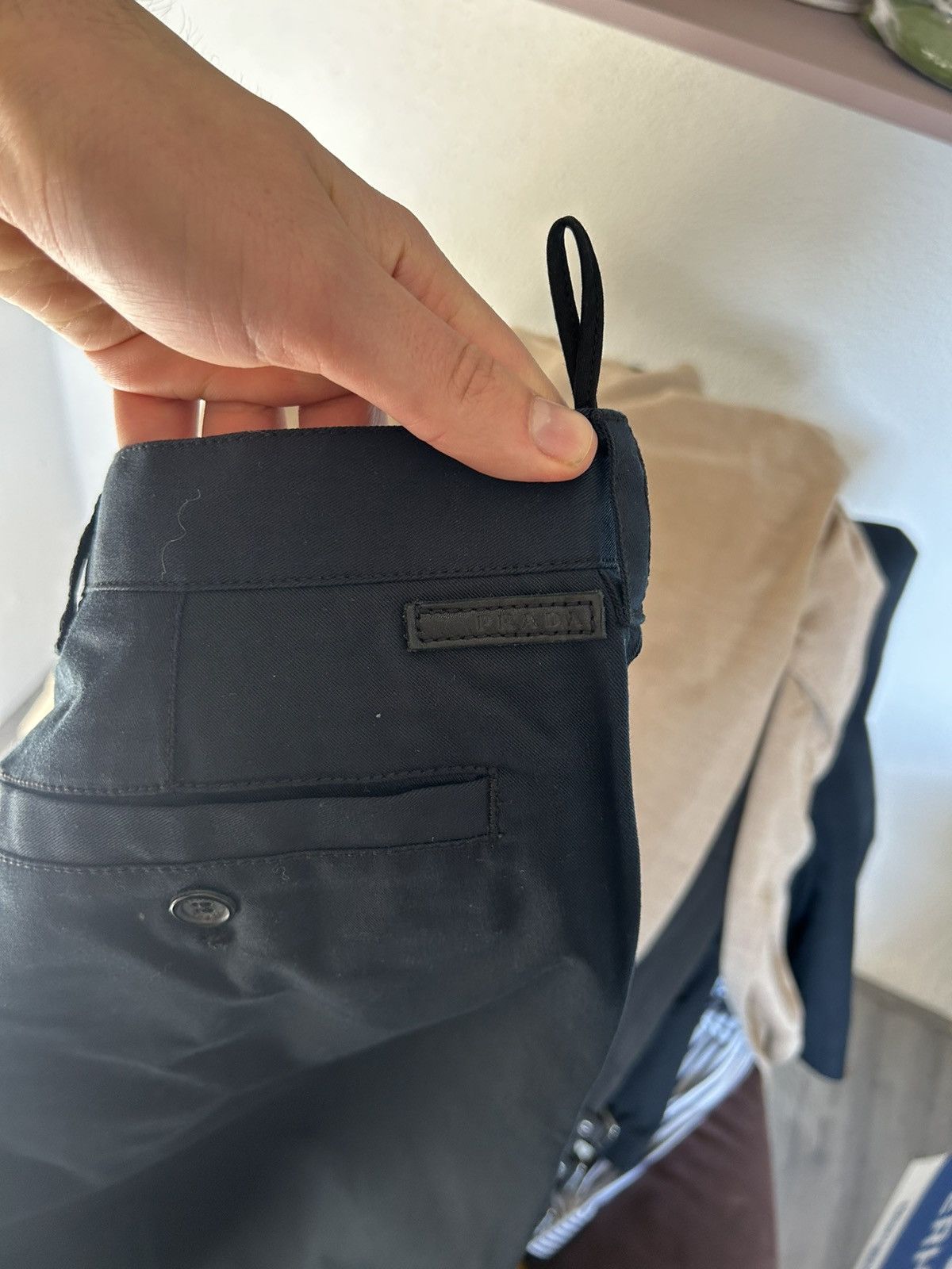 Prada Prada Navy Cotton Blend Pants - Size 50 Size US 34 / EU 50 - 12 Thumbnail