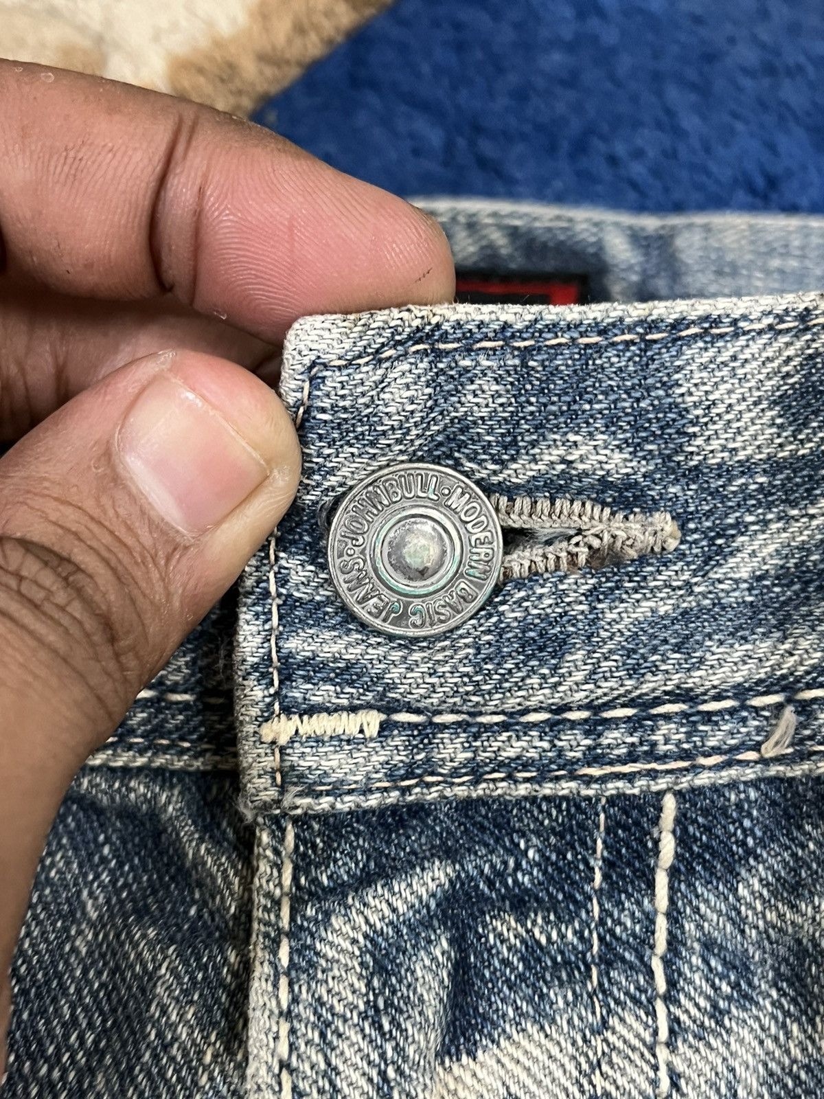 Johnbull Johnbull Kojima Japan Distressed Denim Size US 31 - 12 Thumbnail