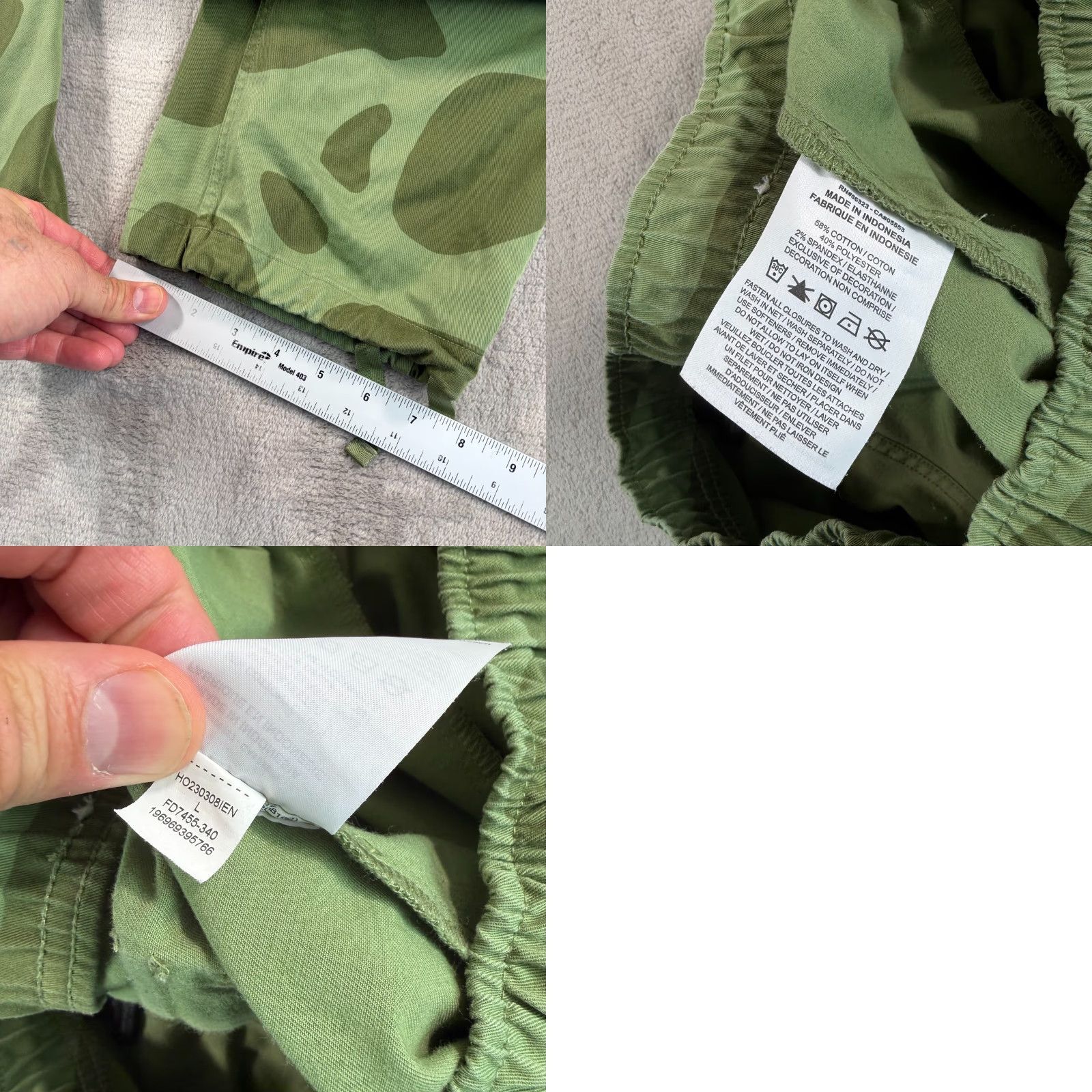 Jordan Brand VINTAGE Nike Jordan Essentials Chicago Cargo Pants in Green Frog Camo Men Large Size US 33 - 8 Thumbnail