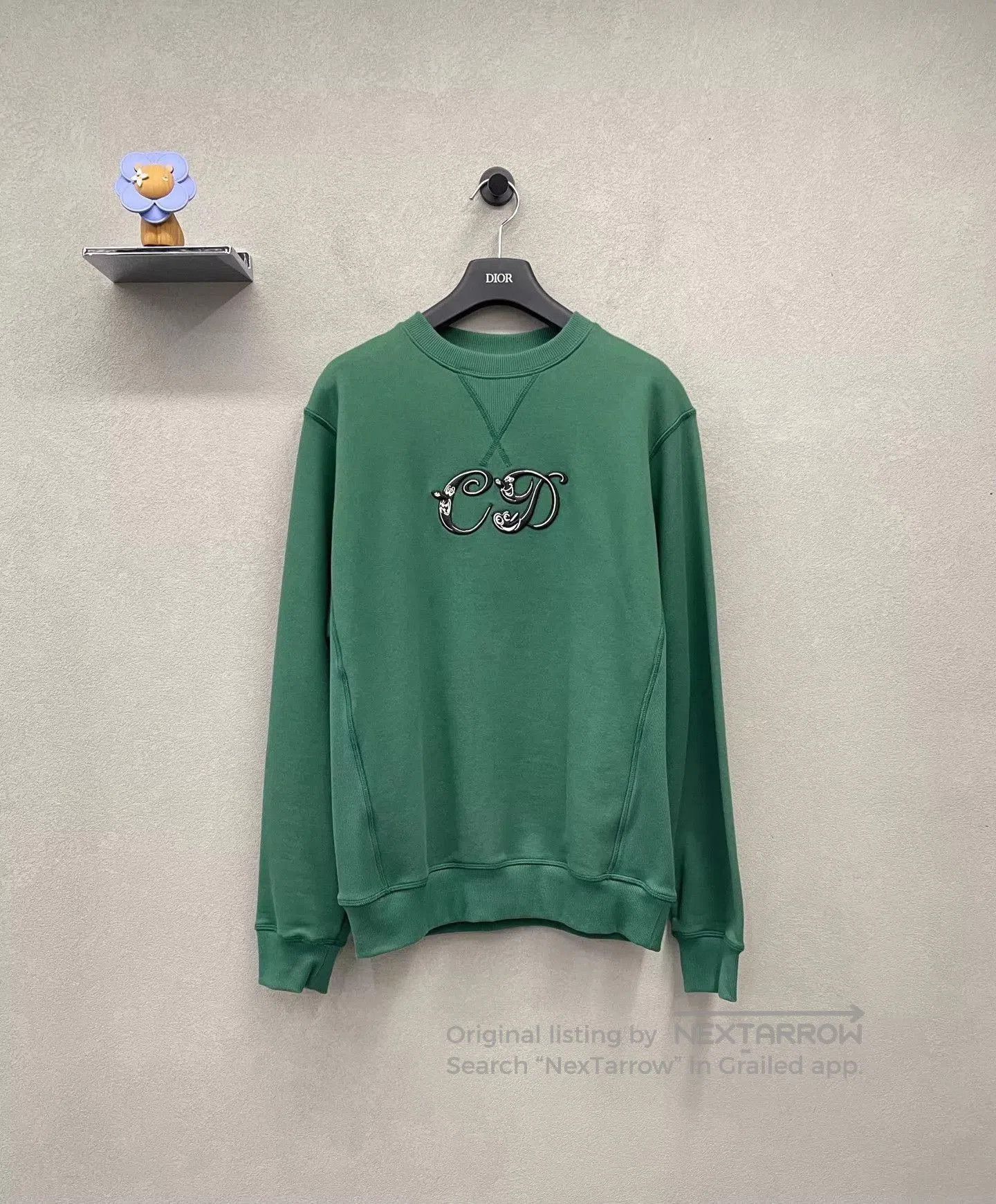 Dior Green Embroidered Long Sleeve Sweatshirt. Size US S / EU 44-46 / 1 - 1 Thumbnail