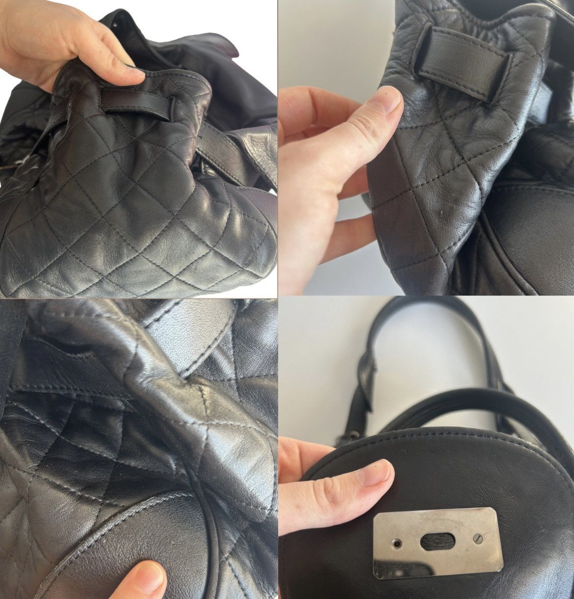 Designer × Moschino y2k moschino black leather shoulder bag opium Size ONE SIZE - 3 Thumbnail