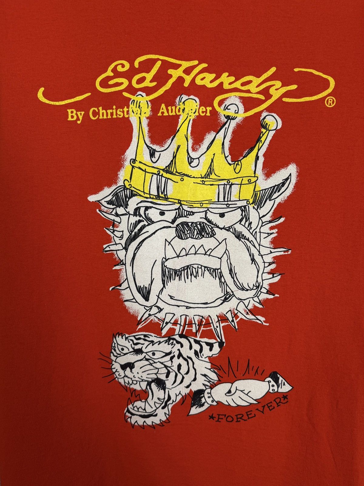 Ed Hardy Ed Hardy By Christian Audigier Bulldog Tiger Crown Tee Sz L Size US L / EU 52-54 / 3 - 7 Thumbnail