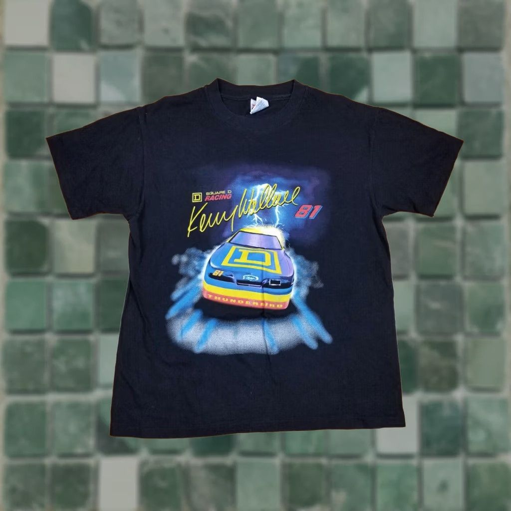 NASCAR VINTAGE NASCAR RACING BLACK T-SHIRT SZ LARGE Mens T-Shirt 90s Keny Wallace Racing USA USA Retro Rock Tropical Size US L / EU 52-54 / 3 - 1 Thumbnail