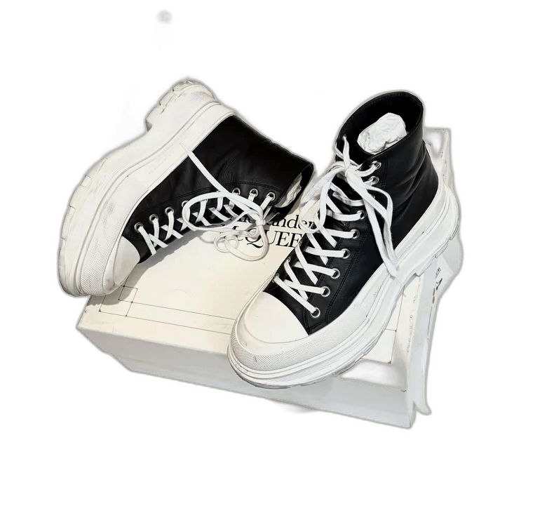Alexander McQueen Alexander McQueen Leather High-Top Sneakers Size US 9 / EU 42 - 1 Thumbnail
