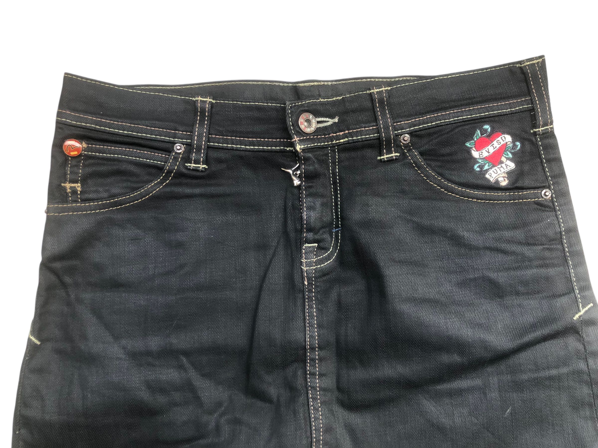 Evisu × Puma 🔥Rare Y2K EVISU x PUMA Black Denim Short Mini Skirt Women Size 28" / US 6 / IT 42 - 3 Thumbnail