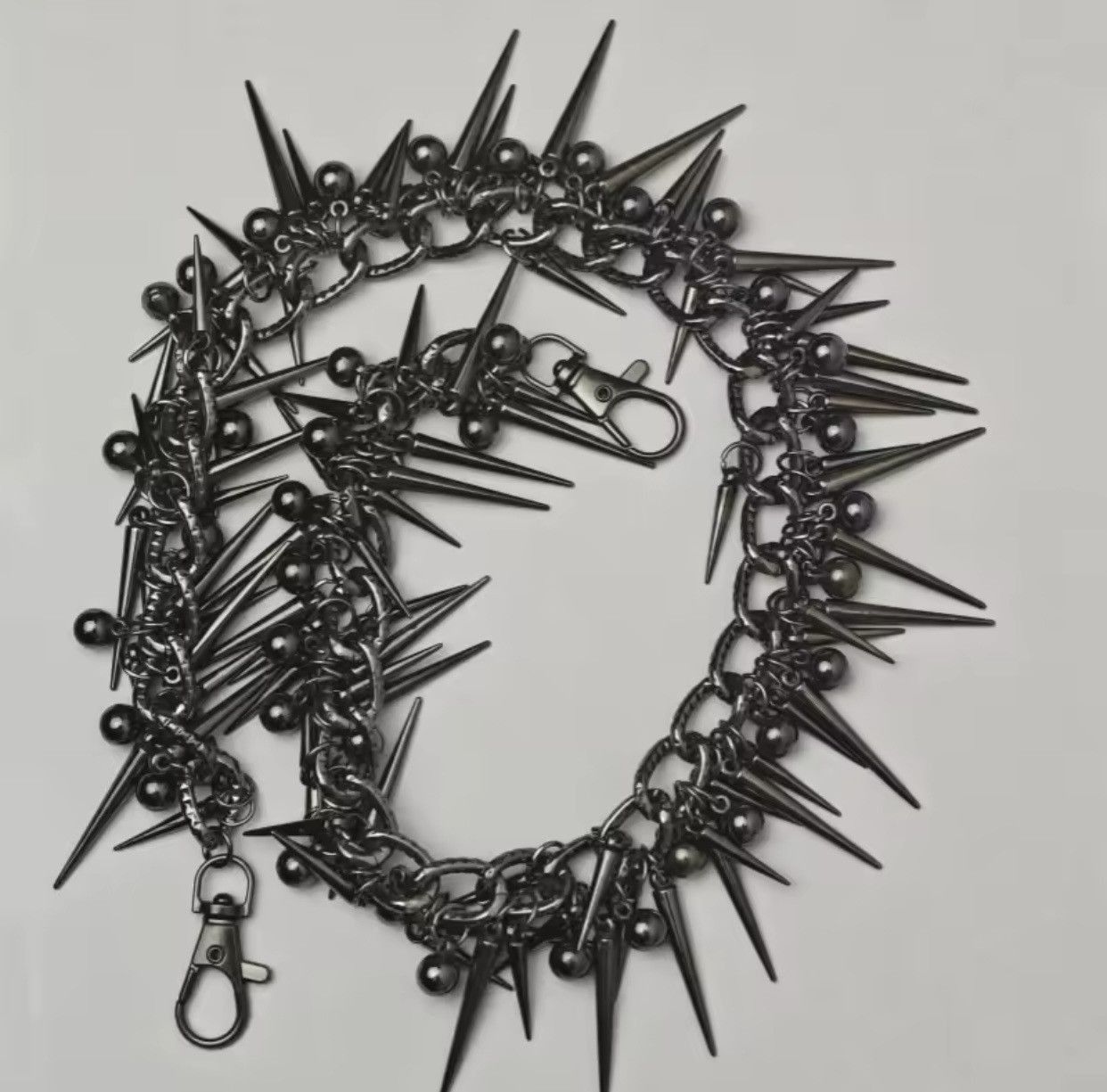 Japanese Brand Retro streetwear punk rivet spike pants pocket chain Size ONE SIZE - 6 Thumbnail