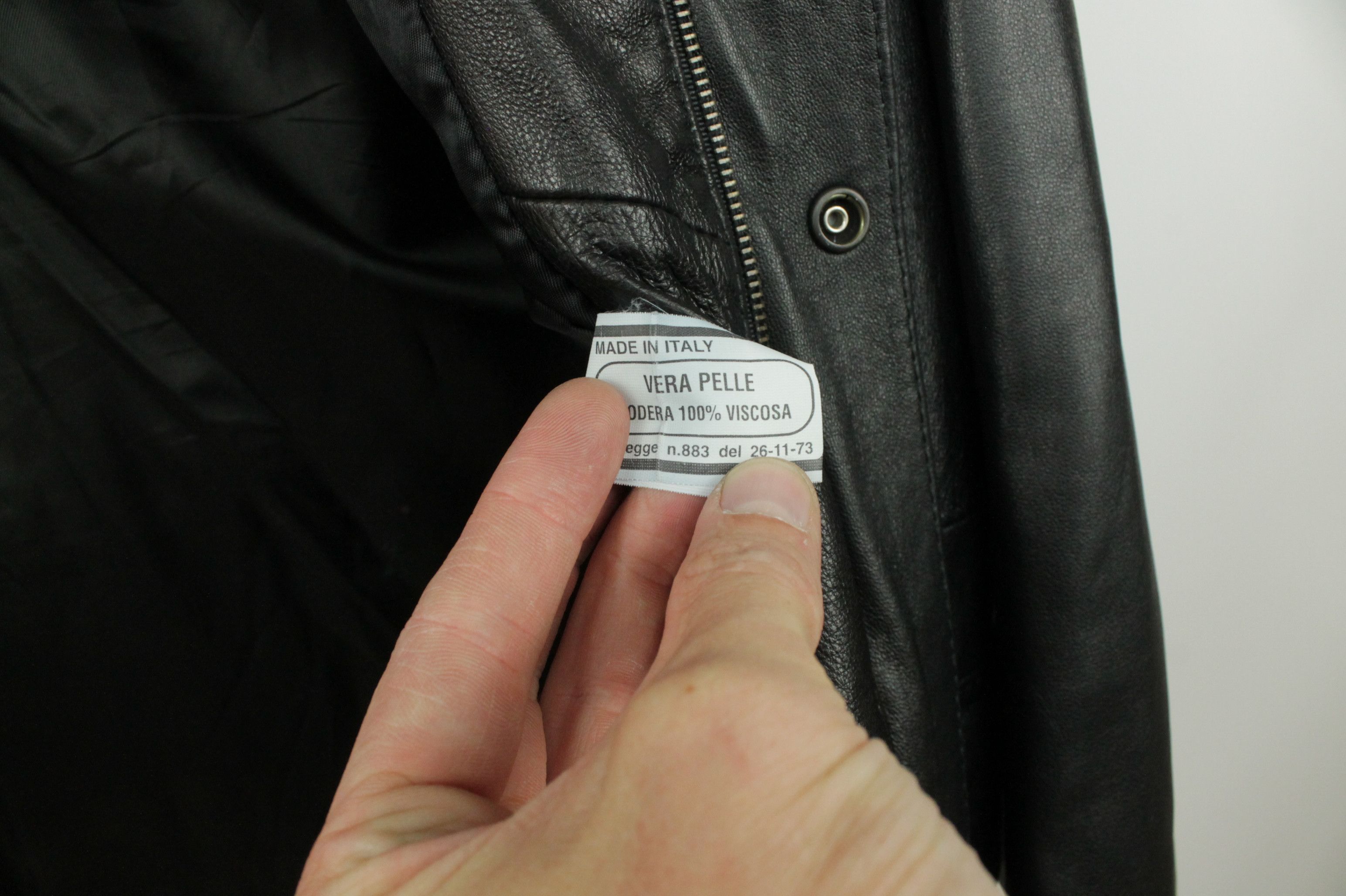 Vintage Vintage Cuoieria Fiorentina Black Leather Belted Jacket Size US XXL / EU 58 / 5 - 13 Thumbnail