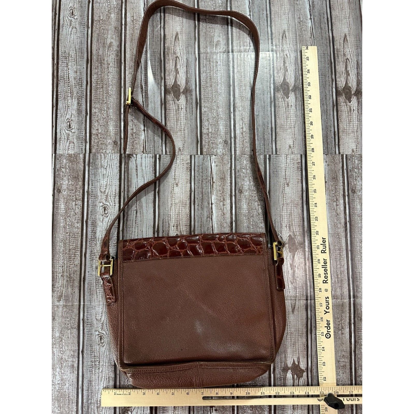 Gianfranco Ferre Gianfranco Ferre Brown Leather Crocodile Shoulder Bag Handba Size ONE SIZE - 2 Thumbnail