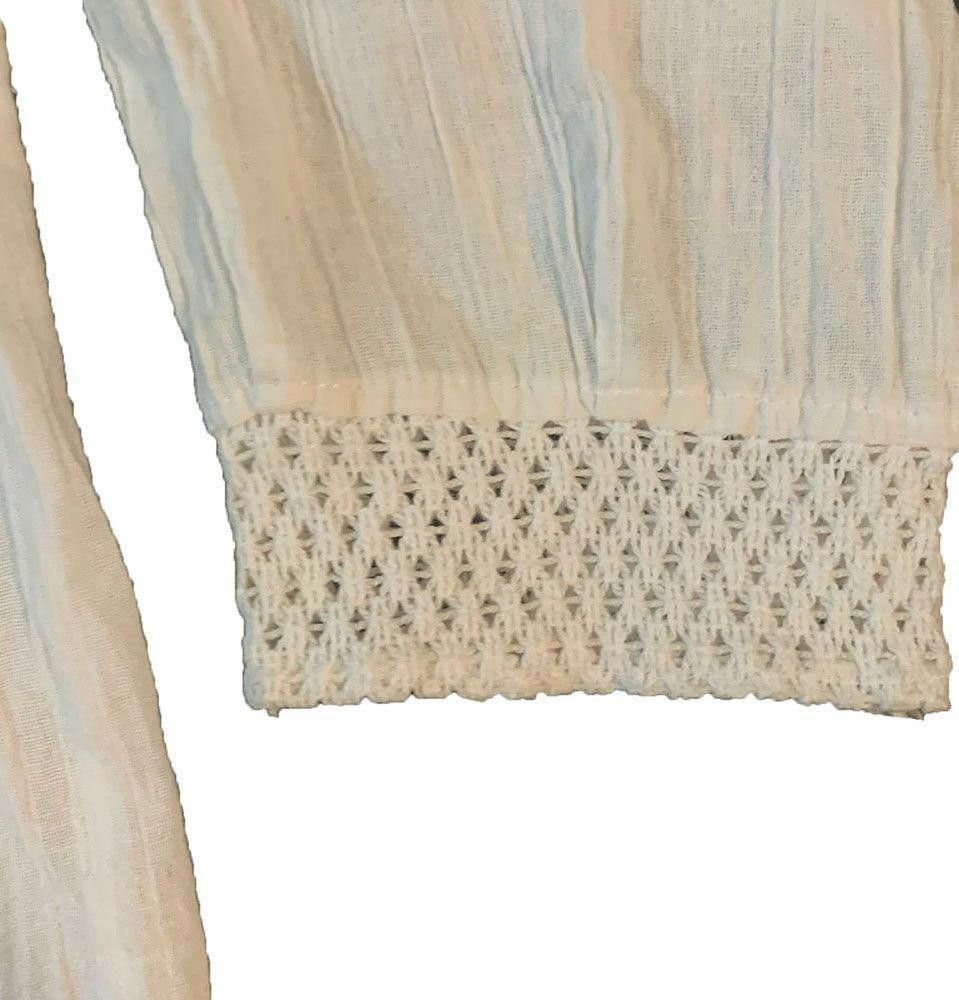 Designer Pre Owned White Hand Made Blouse M Size M / US 6-8 / IT 42-44 - 4 Thumbnail