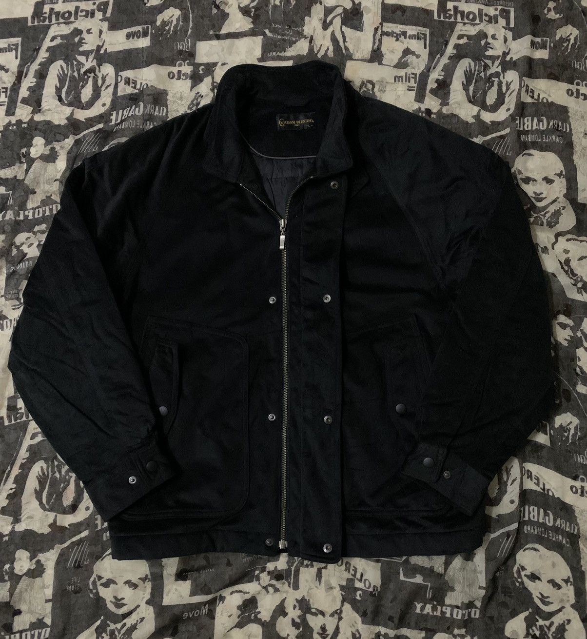 Gianni Valentino 💥Vintage Gianni Valentino Velvet Black Jacket Size US L / EU 52-54 / 3 - 1 Thumbnail
