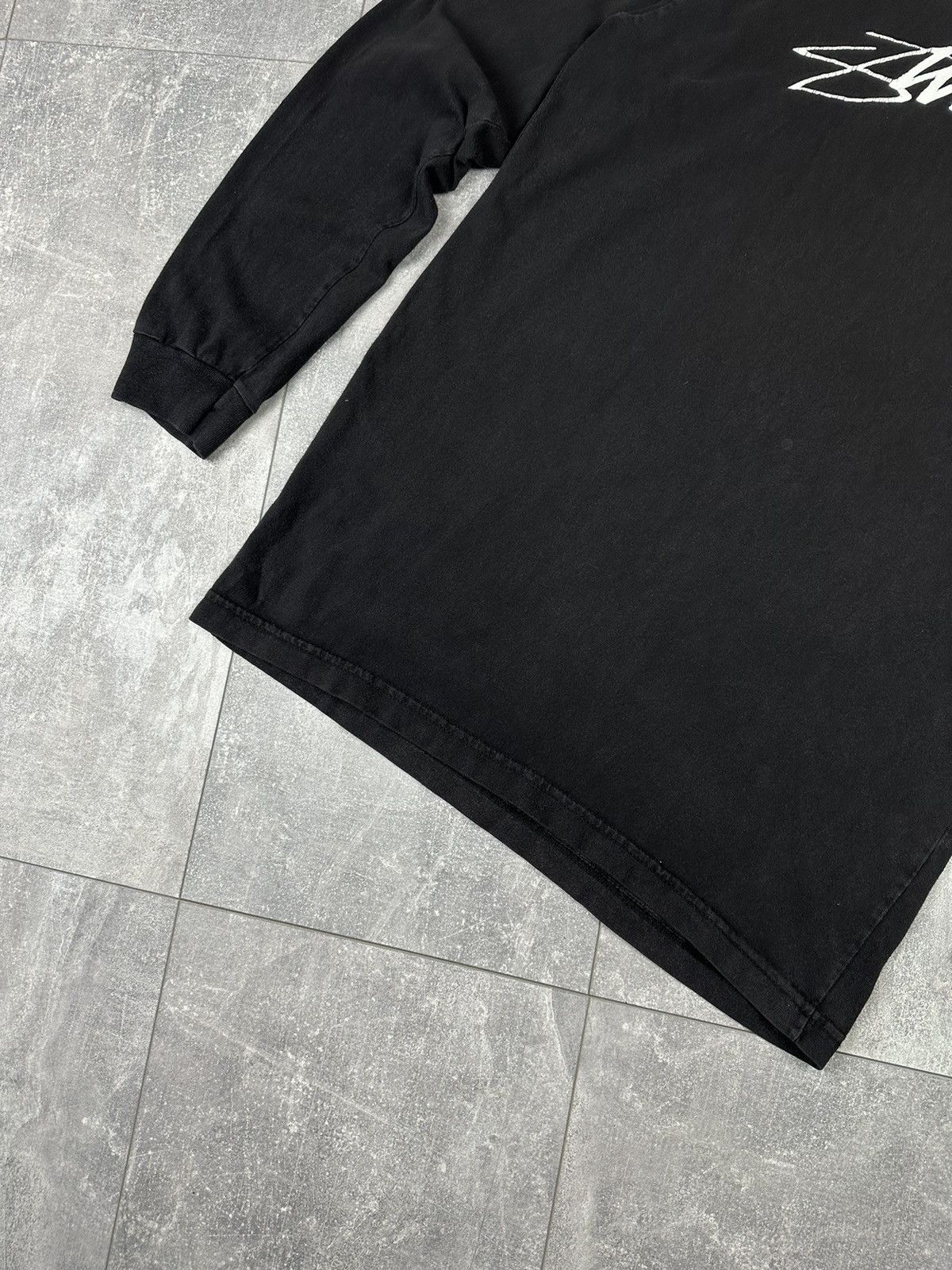 Stussy Stussy Mens Overprint Logo Hooded Long Sleeve Y2K Size US M / EU 48-50 / 2 - 2 Thumbnail