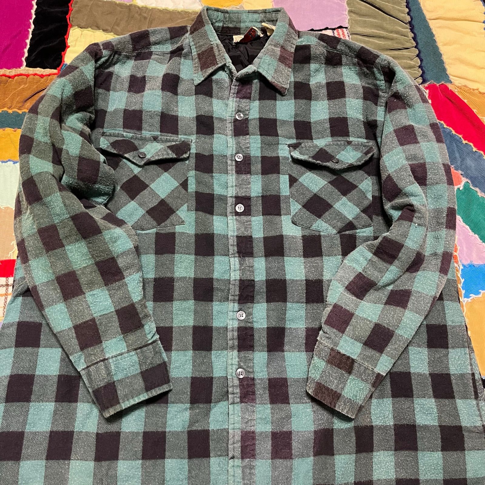 Other Vintage Open Trails Nylon Lined Turquoise Plaid Button Up XL Size US XL / EU 56 / 4 - 1 Thumbnail