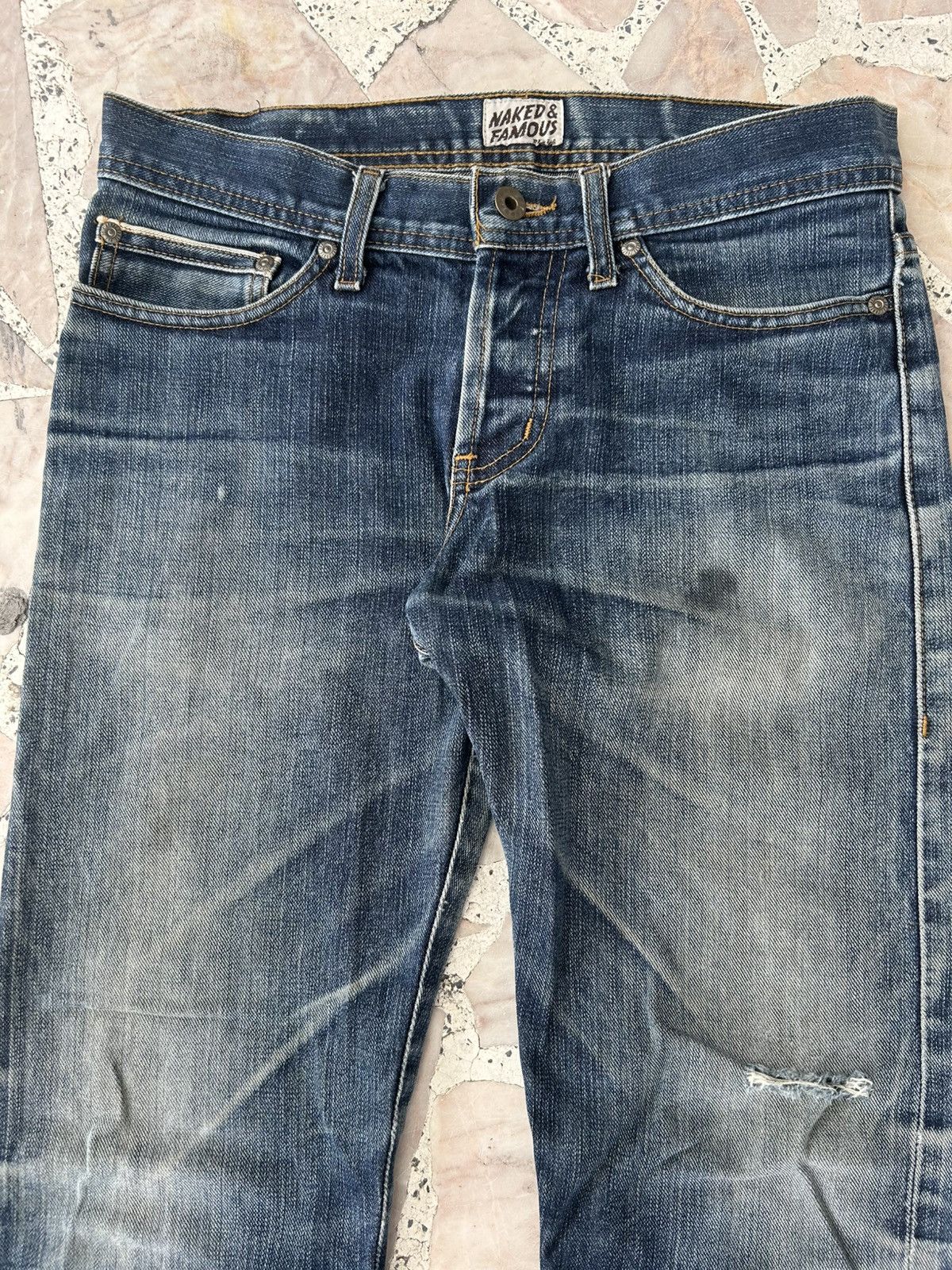 Naked & Famous Vintage Selvedge Ripped Denim Japan Size US 29 - 5 Thumbnail