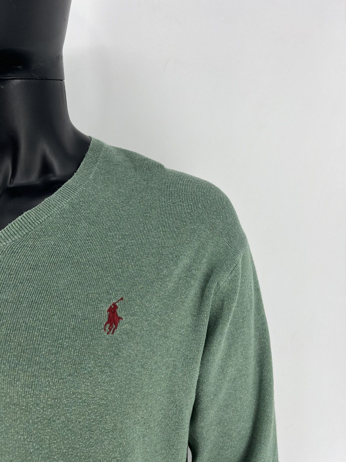 Polo Ralph Lauren × Ralph Lauren × Vintage Vintage Polo Ralph Lauren V-Neck Sweater 90s Green Size US L / EU 52-54 / 3 - 6 Thumbnail