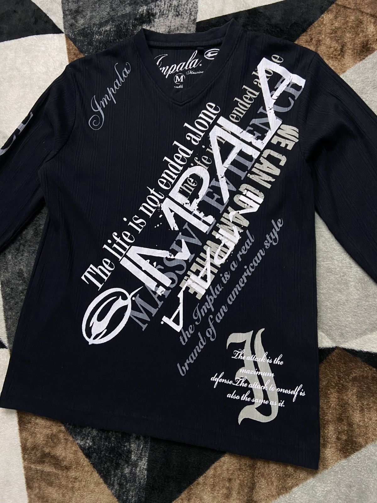 Hysteric Glamour 2000s Impala Poem Goth Graphic Embroidery Thermal Longsleeve Size US M / EU 48-50 / 2 - 8 Thumbnail