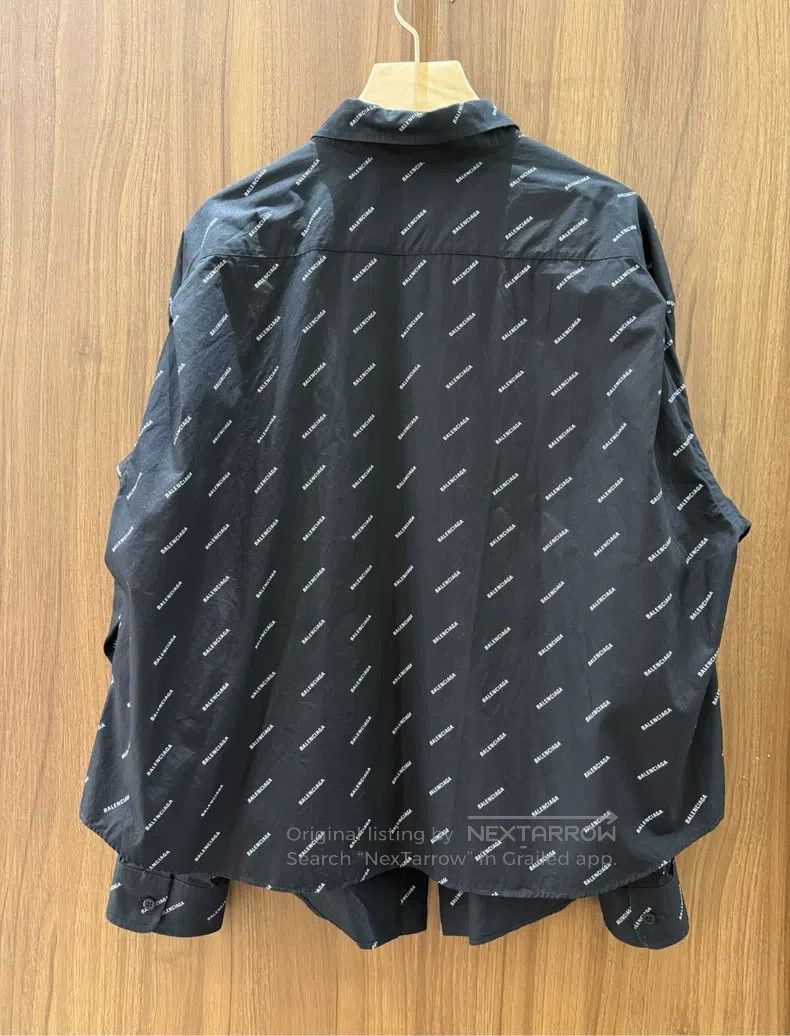 Balenciaga Balenciaga Black full print logo shirt Size XS / US 0-2 / IT 36-38 - 2 Thumbnail