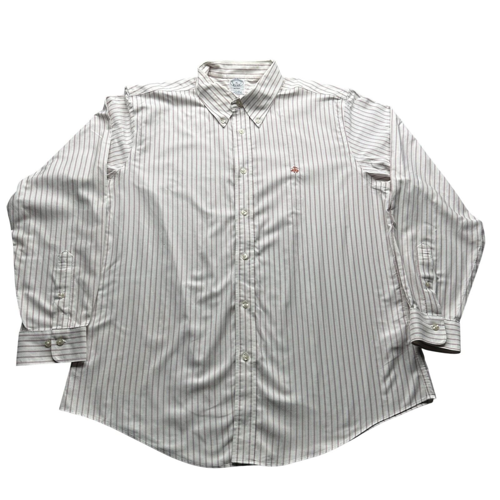 Brooks Brothers Brooks Brothers Regent Button Down Shirt Mens XL Red Striped Size US XL / EU 56 / 4 - 1 Thumbnail