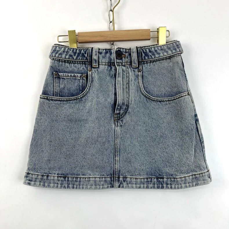 Louis Vuitton Louis Vuitton Leather denim skirt at the back skirt Size 35" - 2 Thumbnail