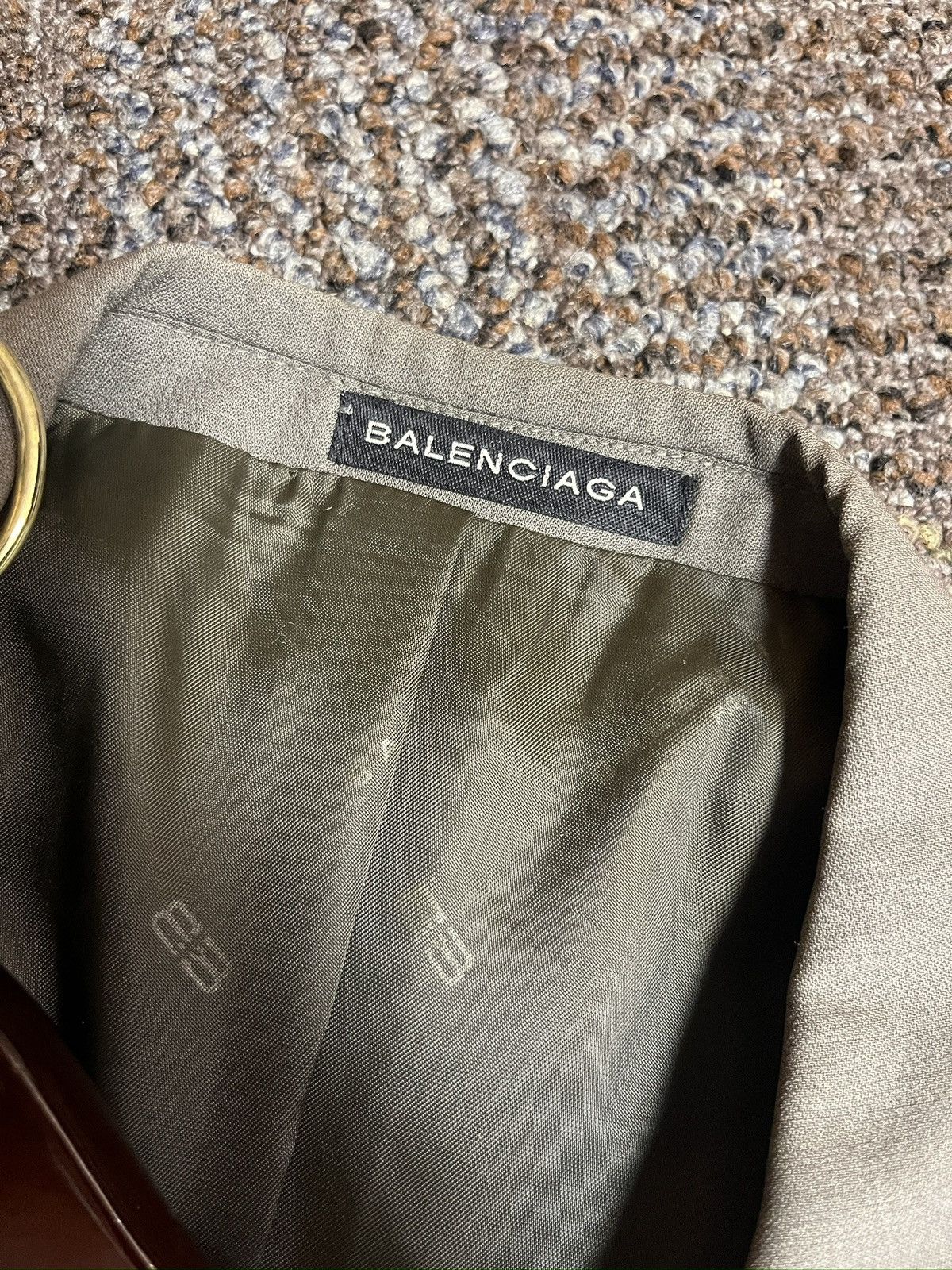Balenciaga Vintage Grey Olive Balenciaga Paris Blazer and Pants Suit Size 44S - 3 Thumbnail