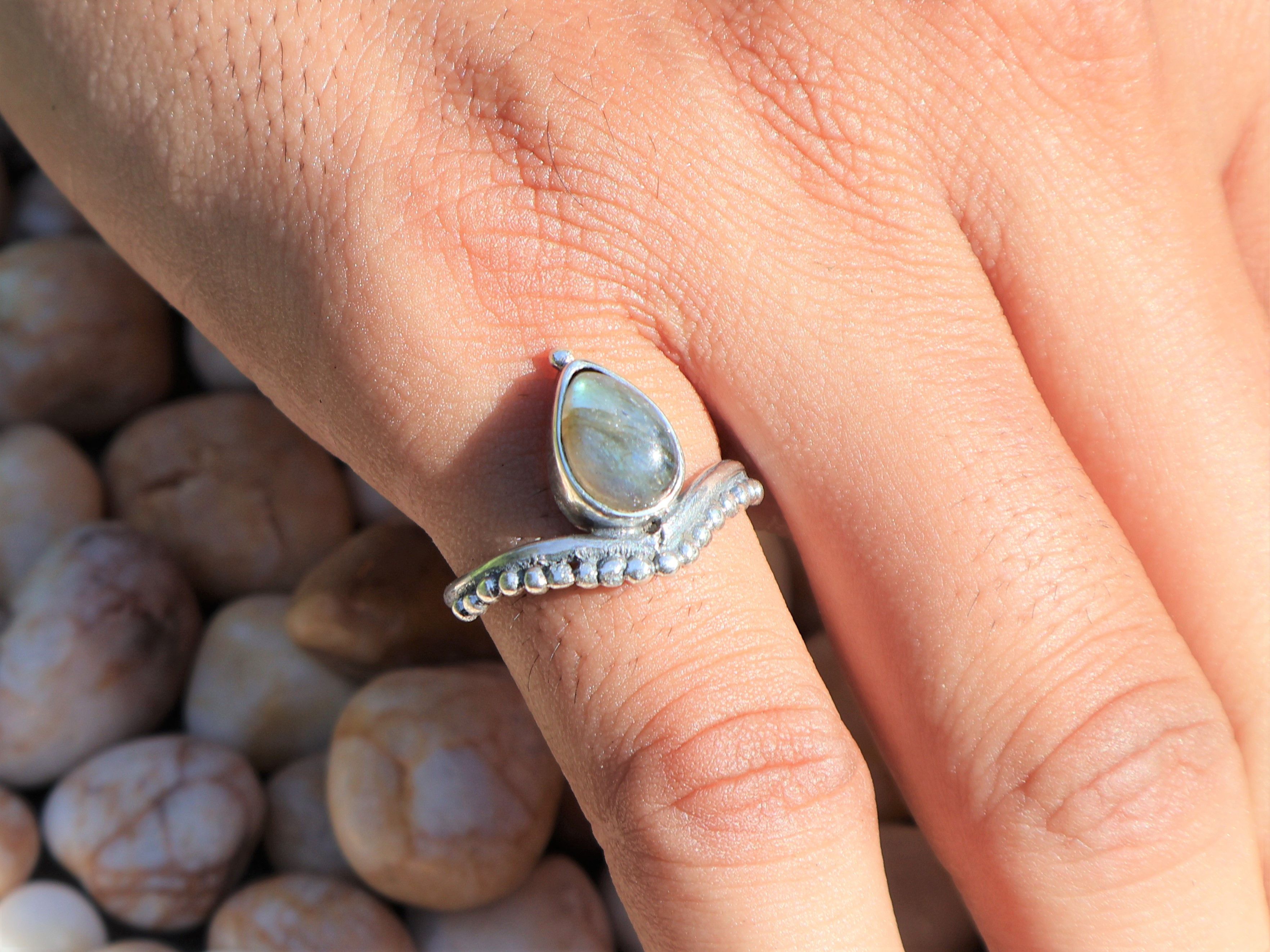 Handmade Labradorite Ring, 925 Sterling Silver, Handmade Women Ring, Size ONE SIZE - 7 Thumbnail