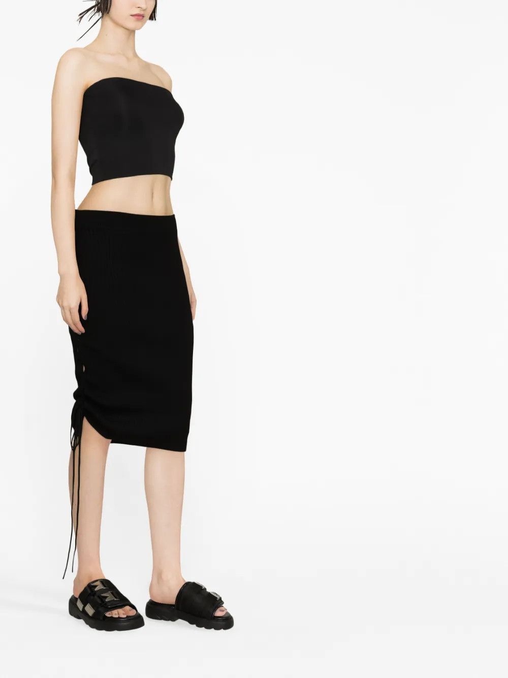 Off-White o1y1225 Midi Skirt in Black Size 27" / US 4 / IT 40 - 2 Thumbnail