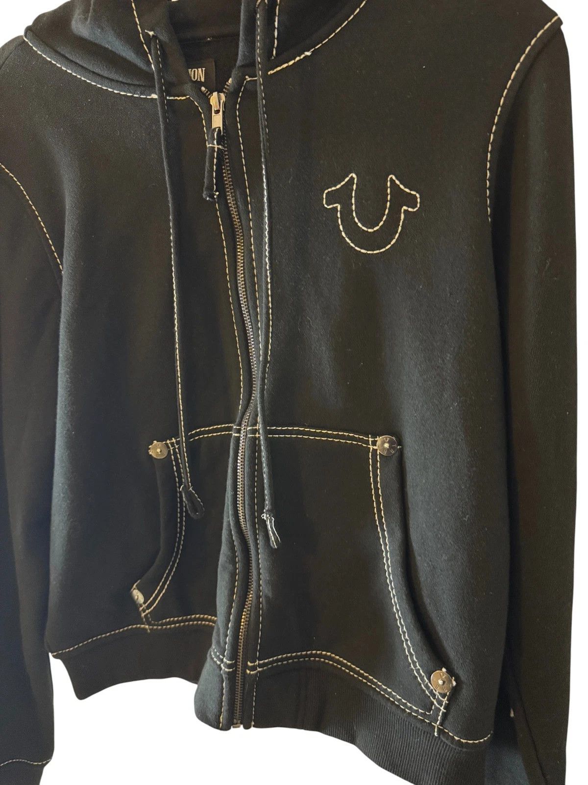 True Religion True Religion Big T Zip Hoodie Black XL Buddha NWT Size XL / US 12-14 / IT 48-50 - 3 Thumbnail