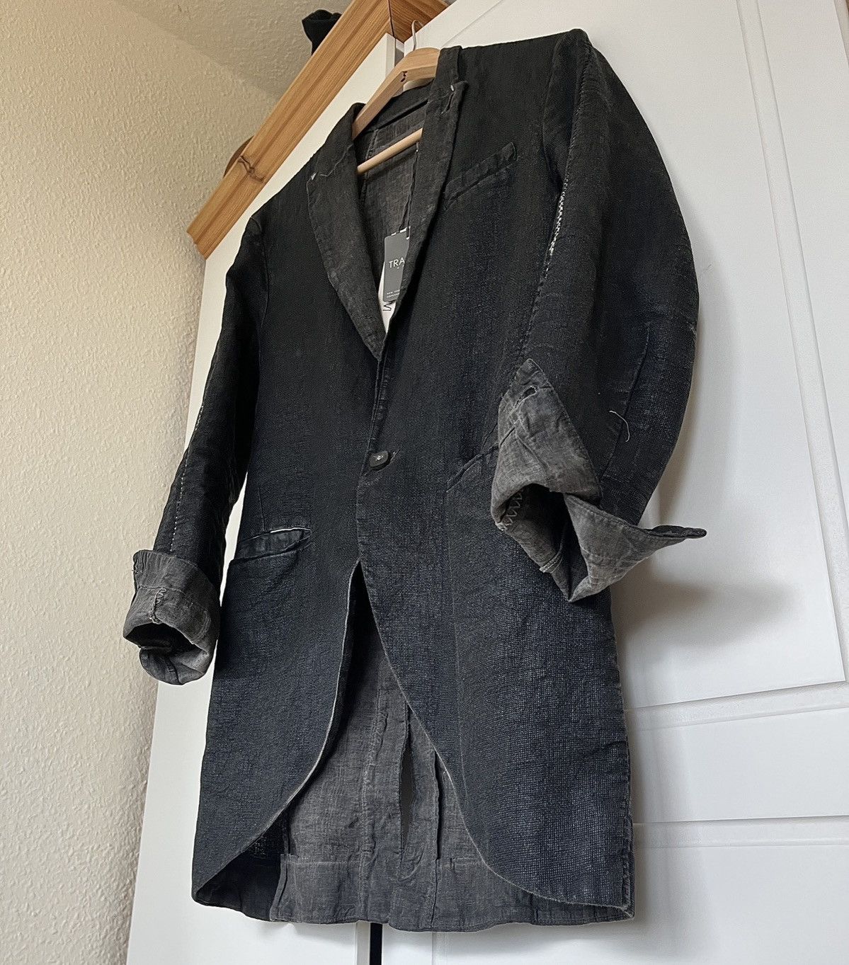 Transit Uomo Object dyed Transit Long Blazer waxed cotton w ...