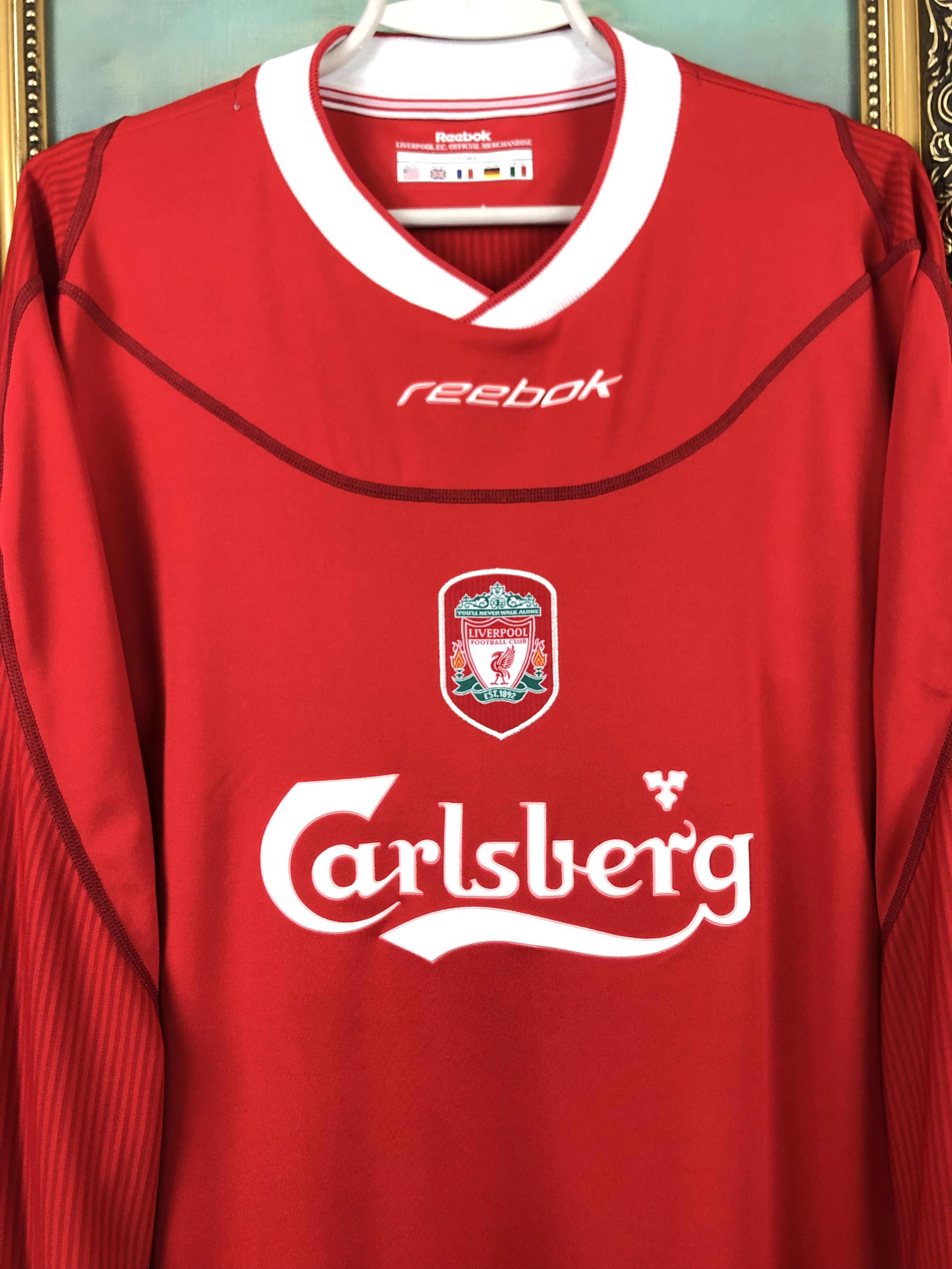 Vintage Liverpool football shirt 2002 Soccer Long Sleeve Jersey Rare Size US XL / EU 56 / 4 - 6 Thumbnail
