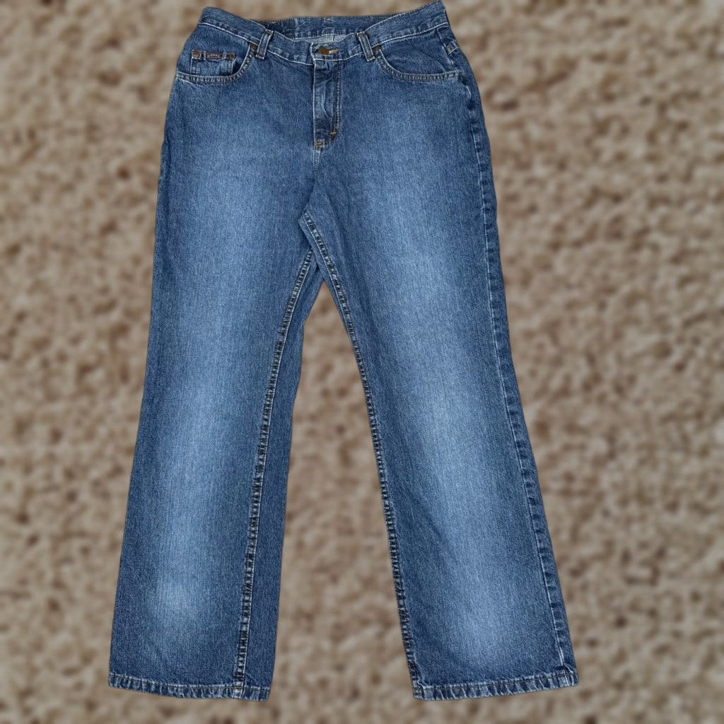 Lee VINTAGE Lee Blue Denim Jeans Bootcut Women 14 High Rise 32x30 5-Pocket Denim Cotton Blend Regular 32 in Inseam 30 in USA Shirt/Jeans? Size 36" / US 14 / IT 50 - 1 Thumbnail