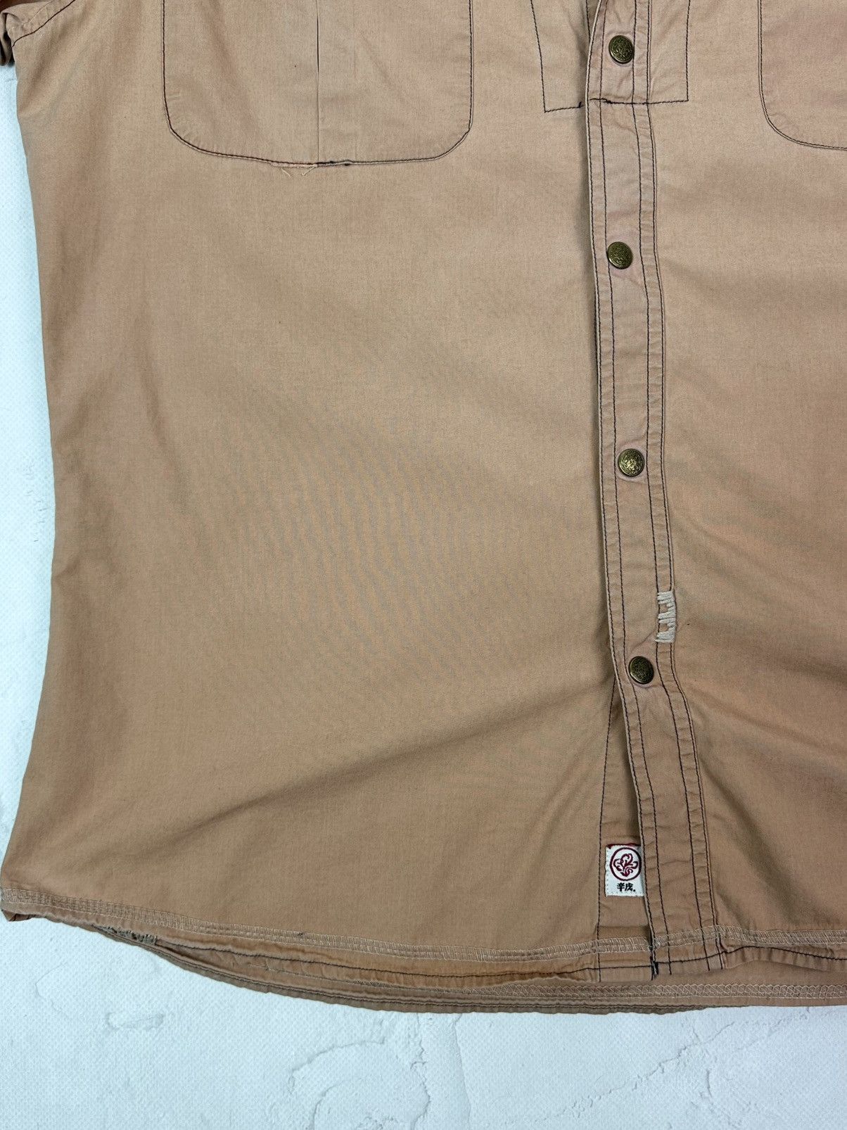 Vintage Vintage Japanese Style Orange Short Sleeve Shirt Size US L / EU 52-54 / 3 - 5 Thumbnail