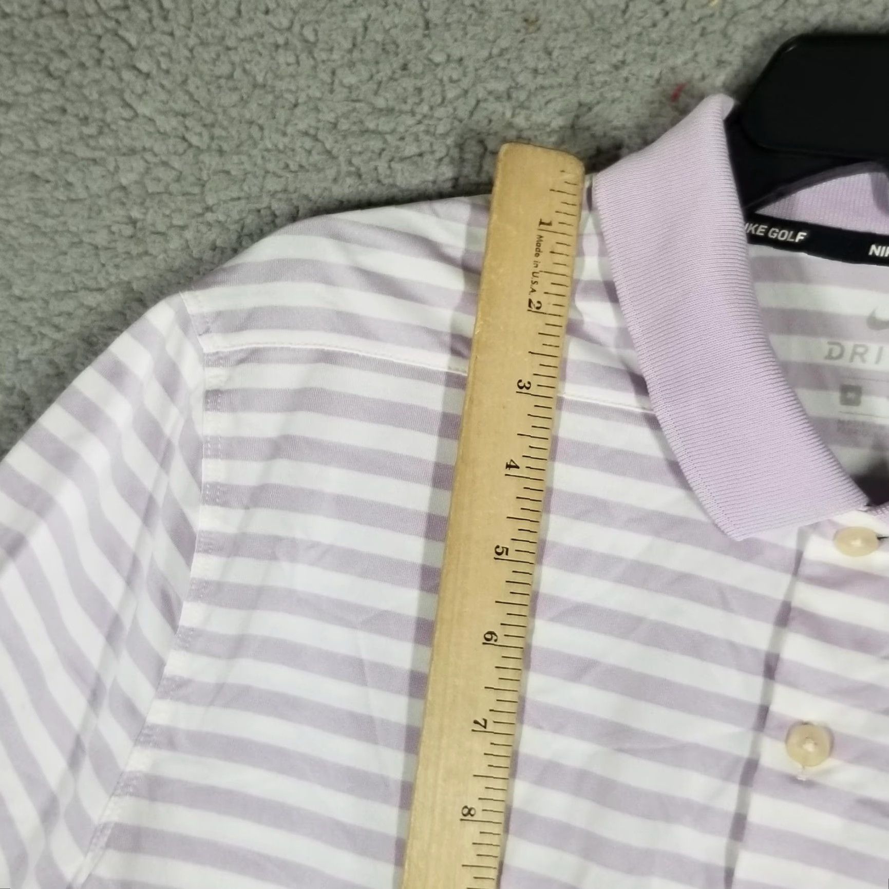 Nike Nike Dri-FIT Victory Collared Shirt Mens Medium Purple White Stripe Standard Fit Size US M / EU 48-50 / 2 - 4 Thumbnail
