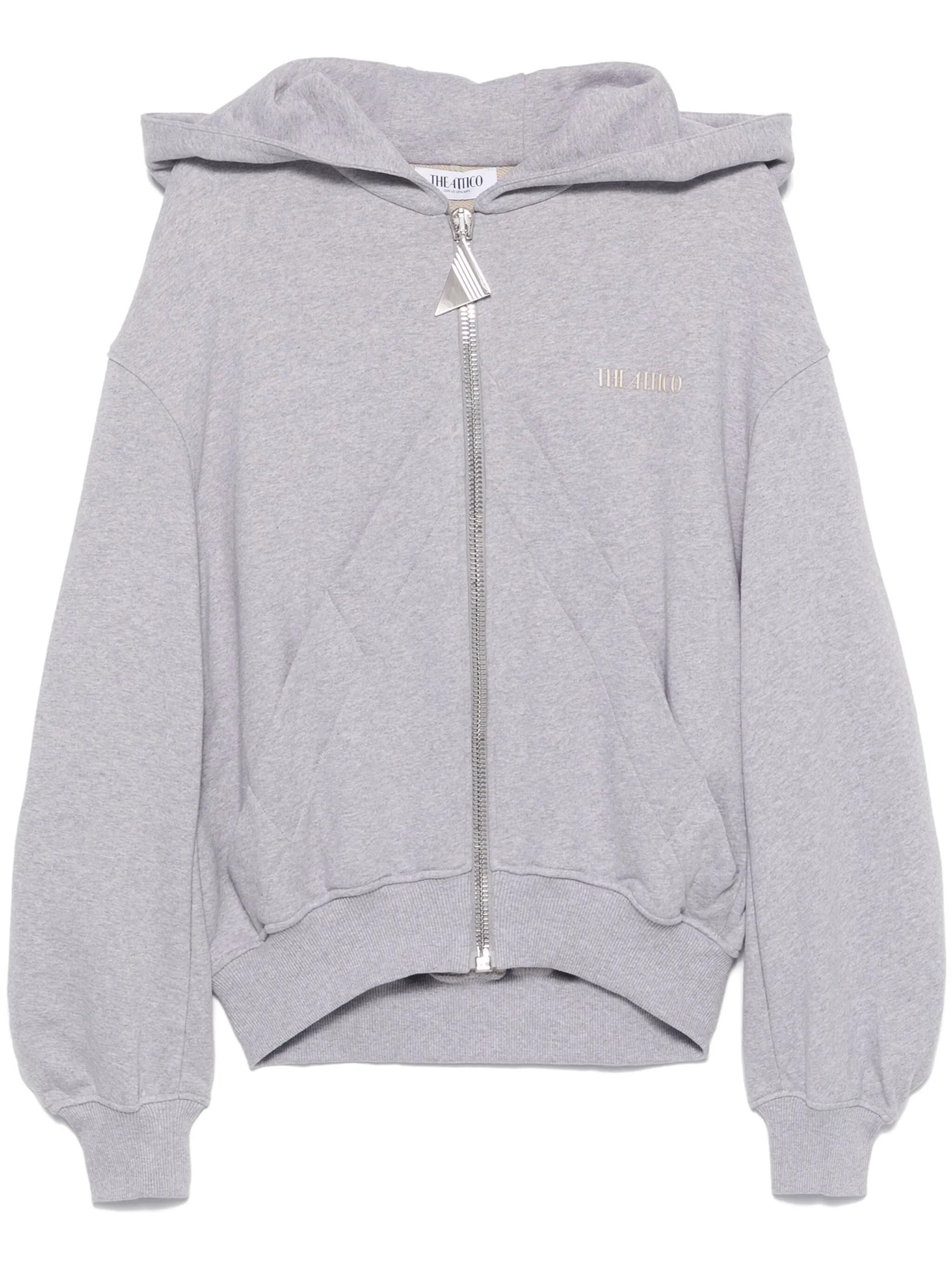 The Attico o1s22i1n0325 Melange Loose Hoodie in Grey Size XS / US 0-2 / IT 36-38 - 1 Thumbnail