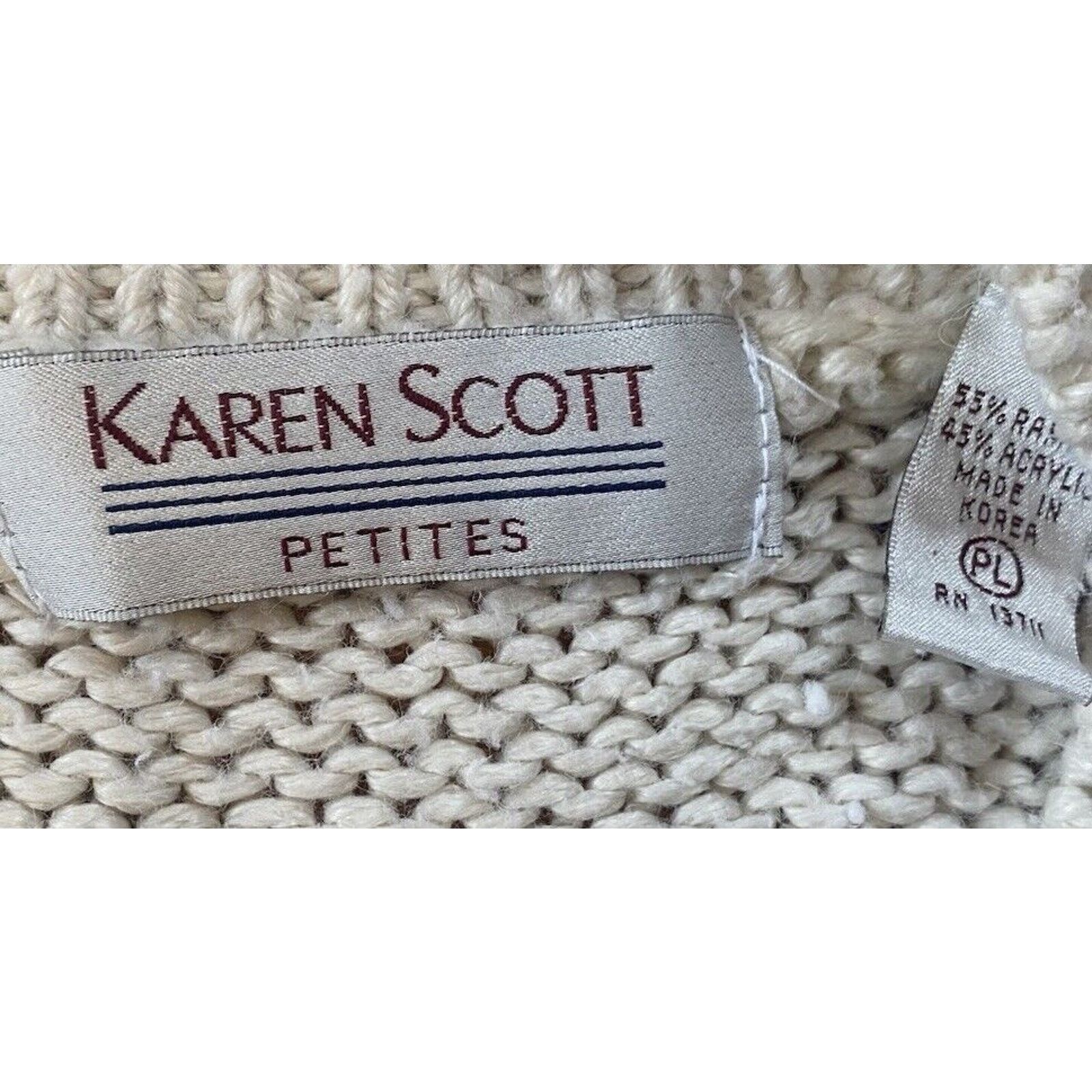 Other VTG Chunky Christmas Sweater Karen Scott Women’s LP Size L / US 10 / IT 46 - 3 Thumbnail