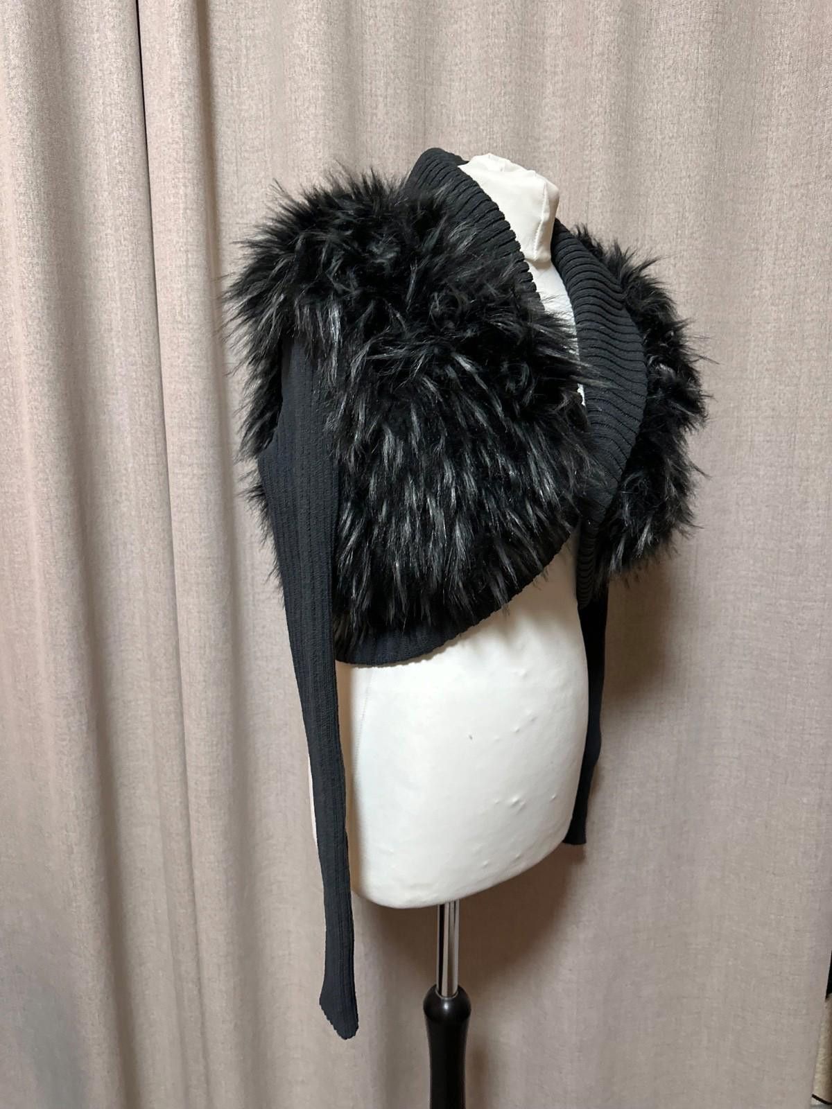 Jaded London Jaded London Women's Black Knit Faux Fur Shrug Sz S Size S / US 4 / IT 40 - 4 Thumbnail