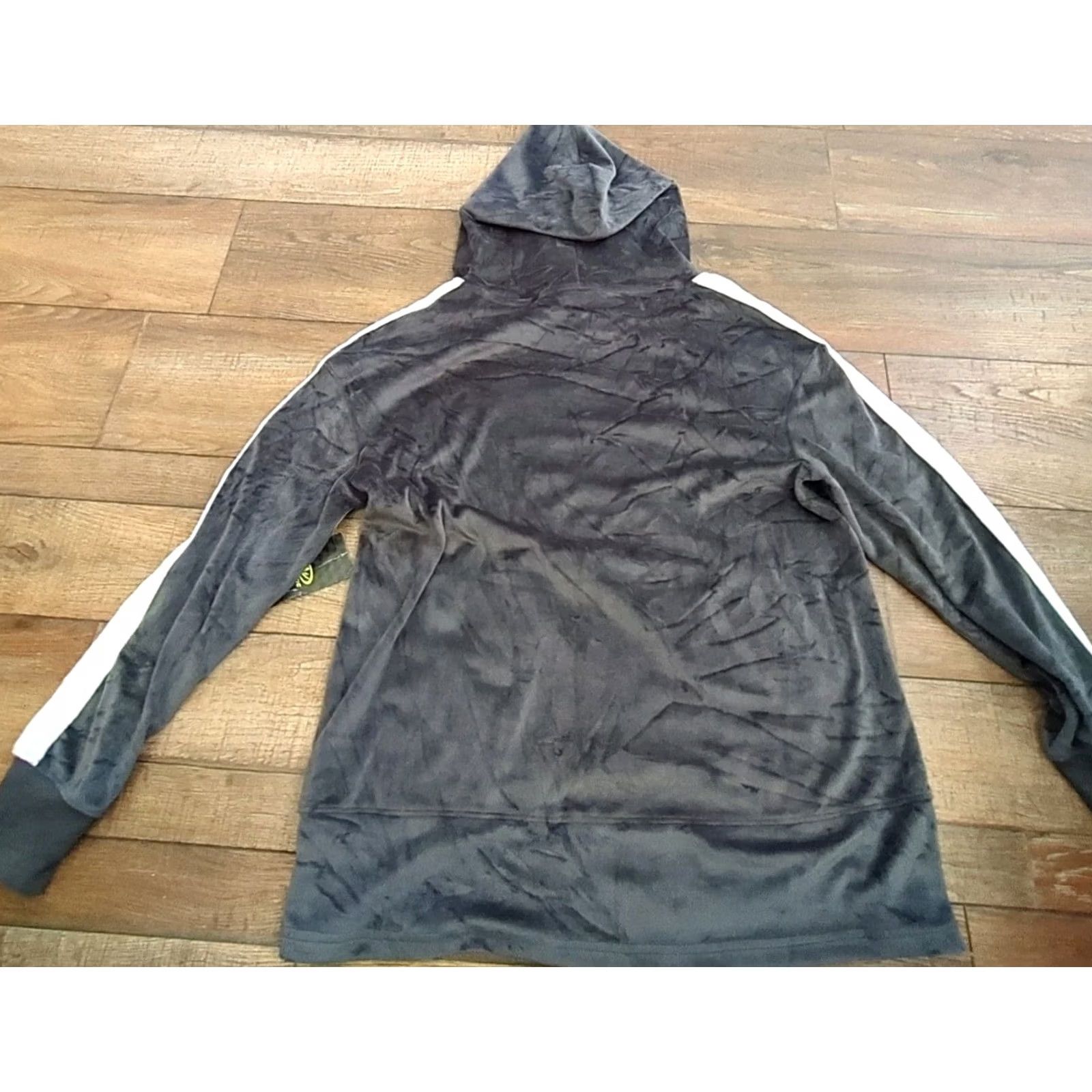 Athletic Works Athletic Works Womens Hoodie Pullover Velour Gray M Activewear Pockets Hooded Ladies Size M / US 6-8 / IT 42-44 - 5 Thumbnail