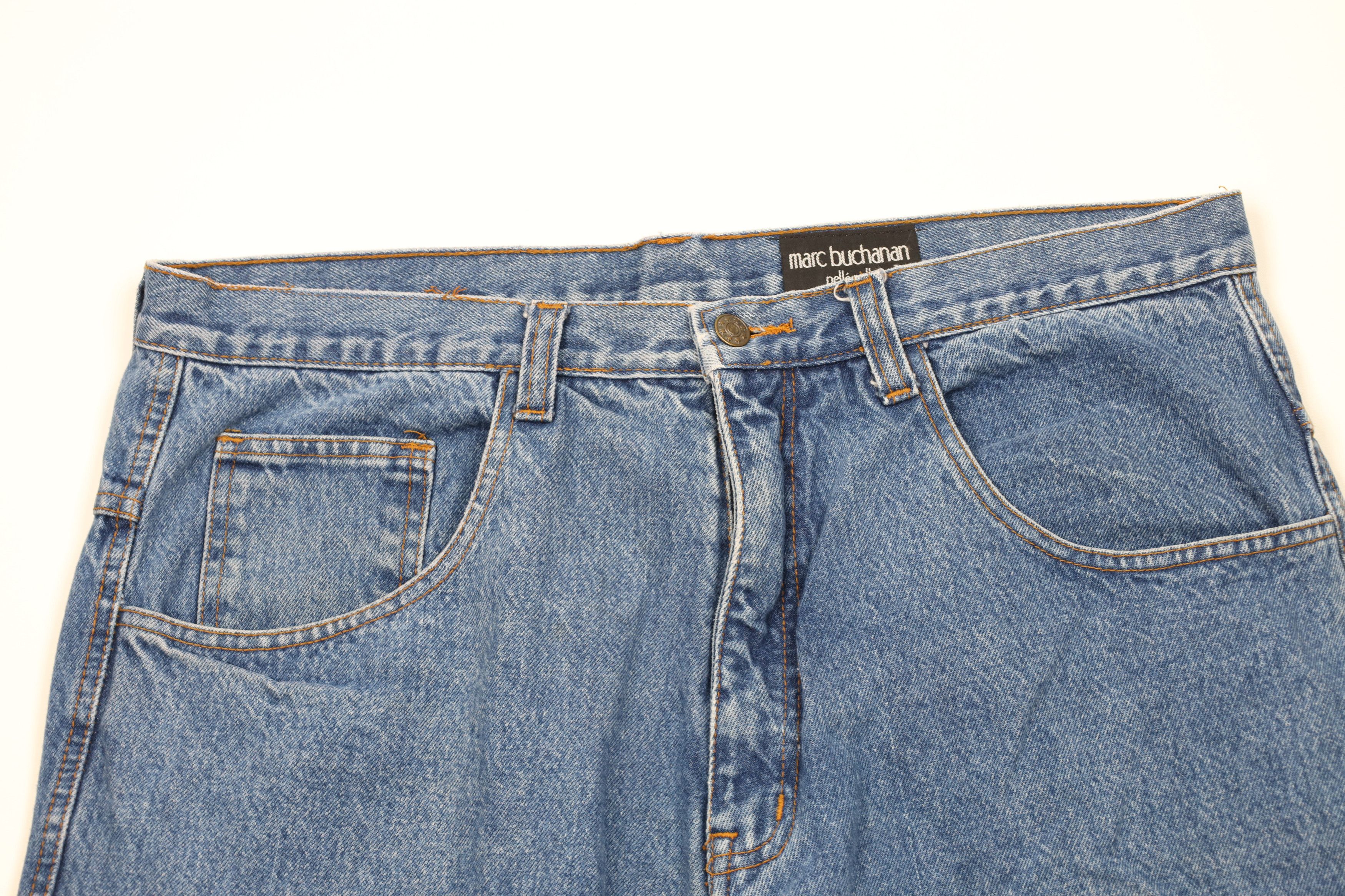 Vintage Vintage 90s Pelle Pelle Spell Out Baggy Denim Jean Shorts Size US 38 / EU 54 - 2 Thumbnail