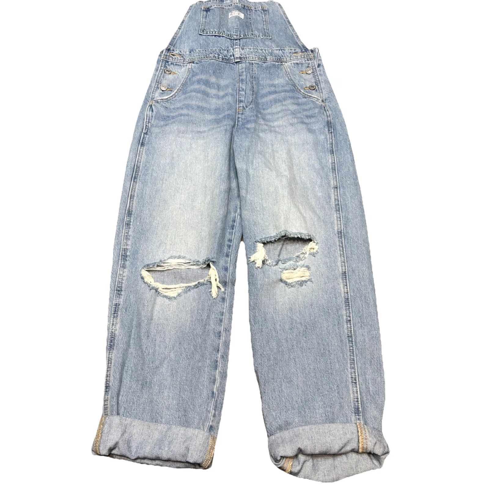 Levi's VINTAGE Levi’s Two Horses Brand Overalls Women’s Small Faded Blue Size 28" / US 6 / IT 42 - 2 Thumbnail