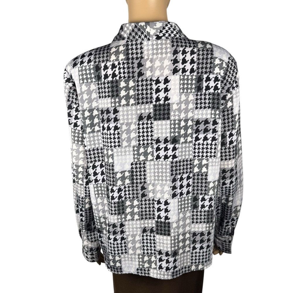 Other Vintage Alfred Dunner Houndstooth Long Sleeve Blouse Size 1 Size XL / US 12-14 / IT 48-50 - 4 Thumbnail