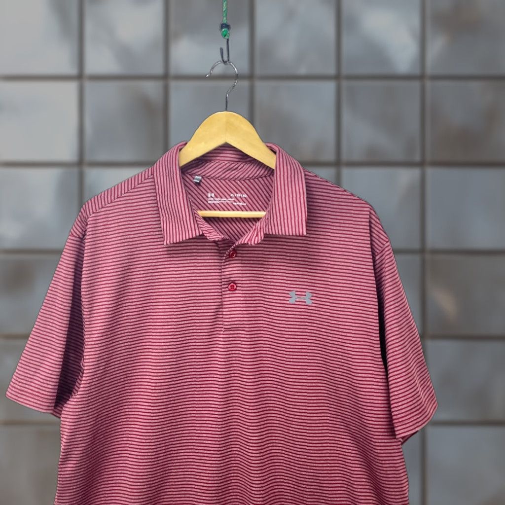 Under Armour Under Armour HeatGear Polo Golf Shirt XL Mens Red Polo Size US XL / EU 56 / 4 - 1 Thumbnail