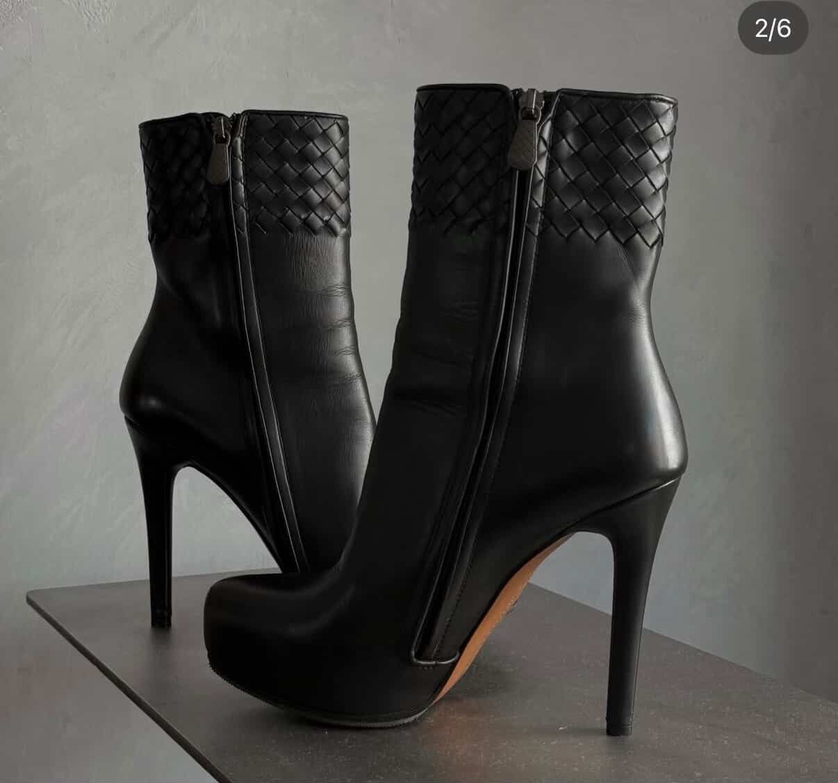 Bottega Veneta Bottega Venetta Boots Black Leather Size US 7.5 / IT 37.5 - 2 Thumbnail