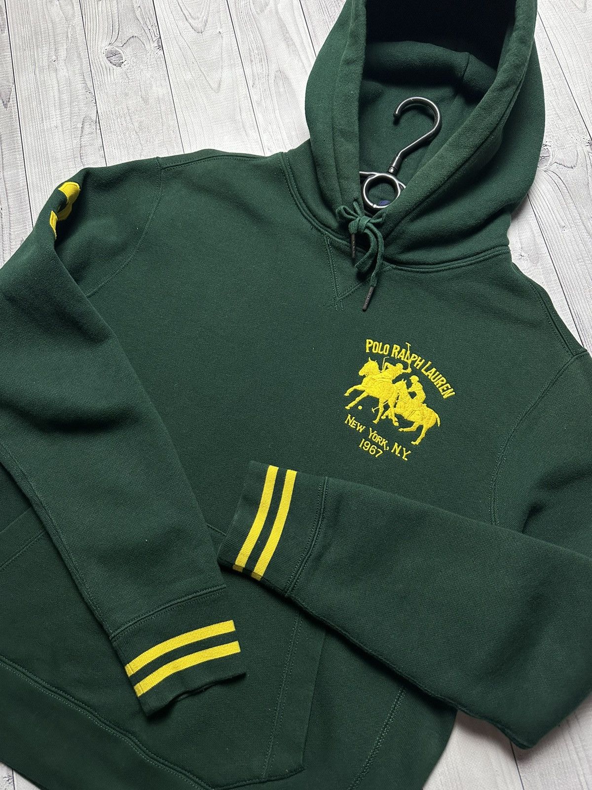 Vintage Vintage polo Ralph Lauren green hoodie big logo size M Size US M / EU 48-50 / 2 - 3 Thumbnail
