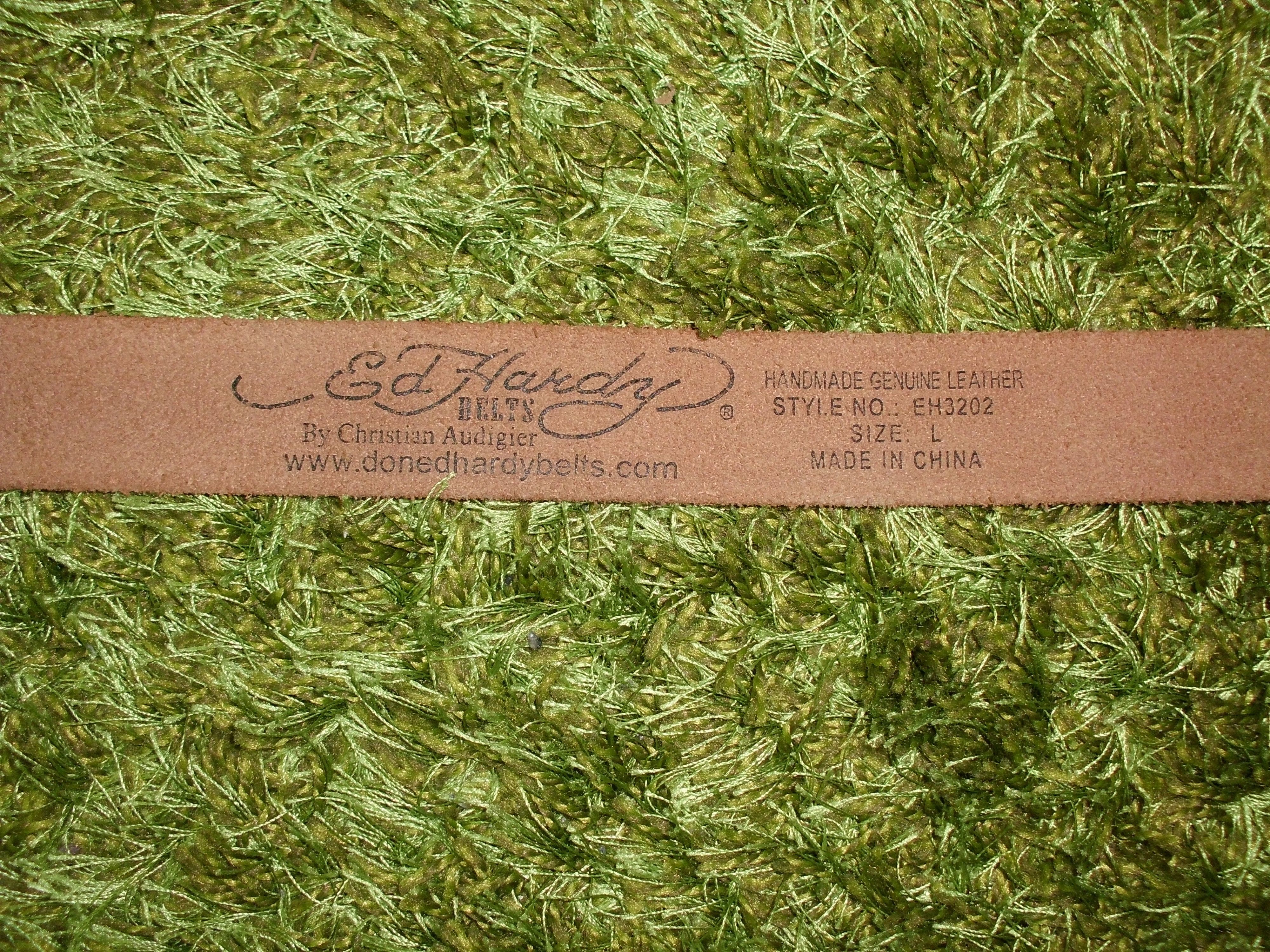 Ed Hardy Ed Hardy Purple Leather Belt "Love Kills Slowly" Size 44 - 11 Thumbnail